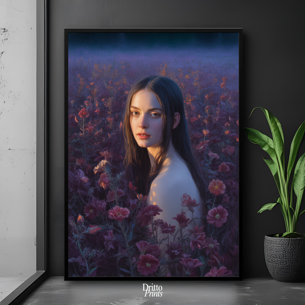 (FD21) Eclipsed in Bloom - Framed matte paper poster