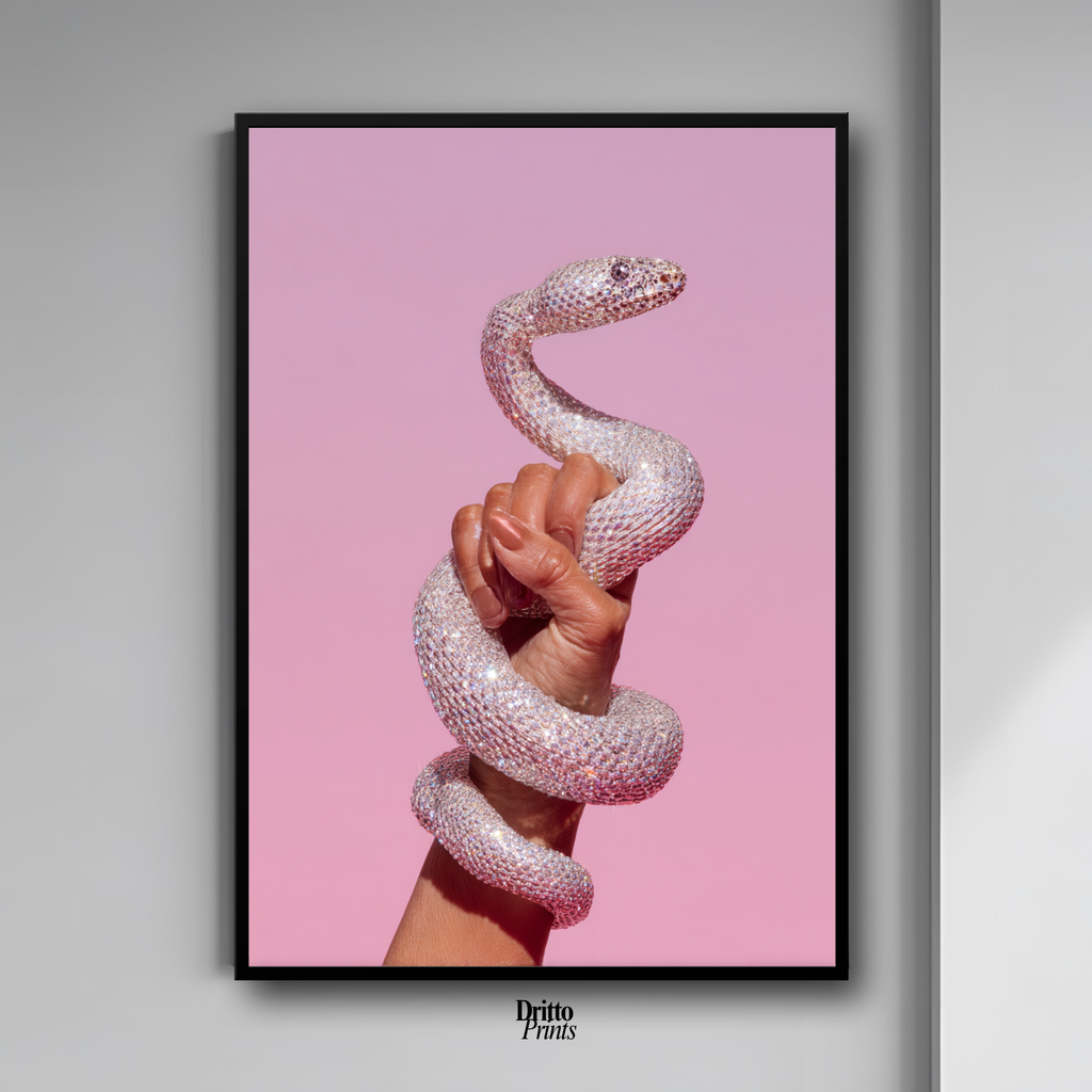 (FD31) Diamond Serpent in Her Hand - Framed matte paper poster