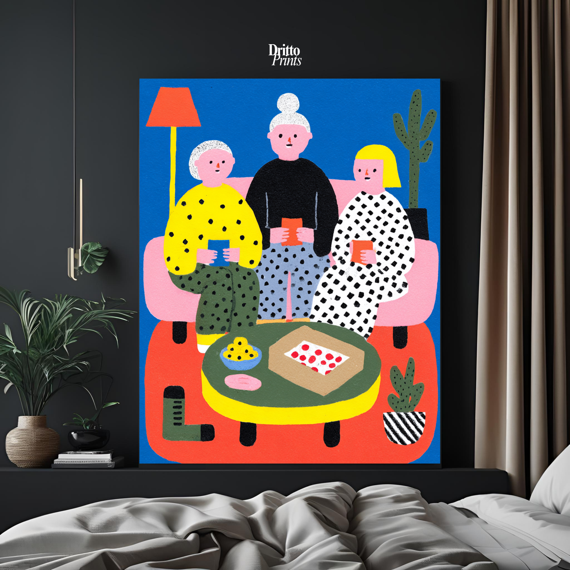(PD36) Retro Sleepover – Pizza, Batman & 80s Living Room Poster