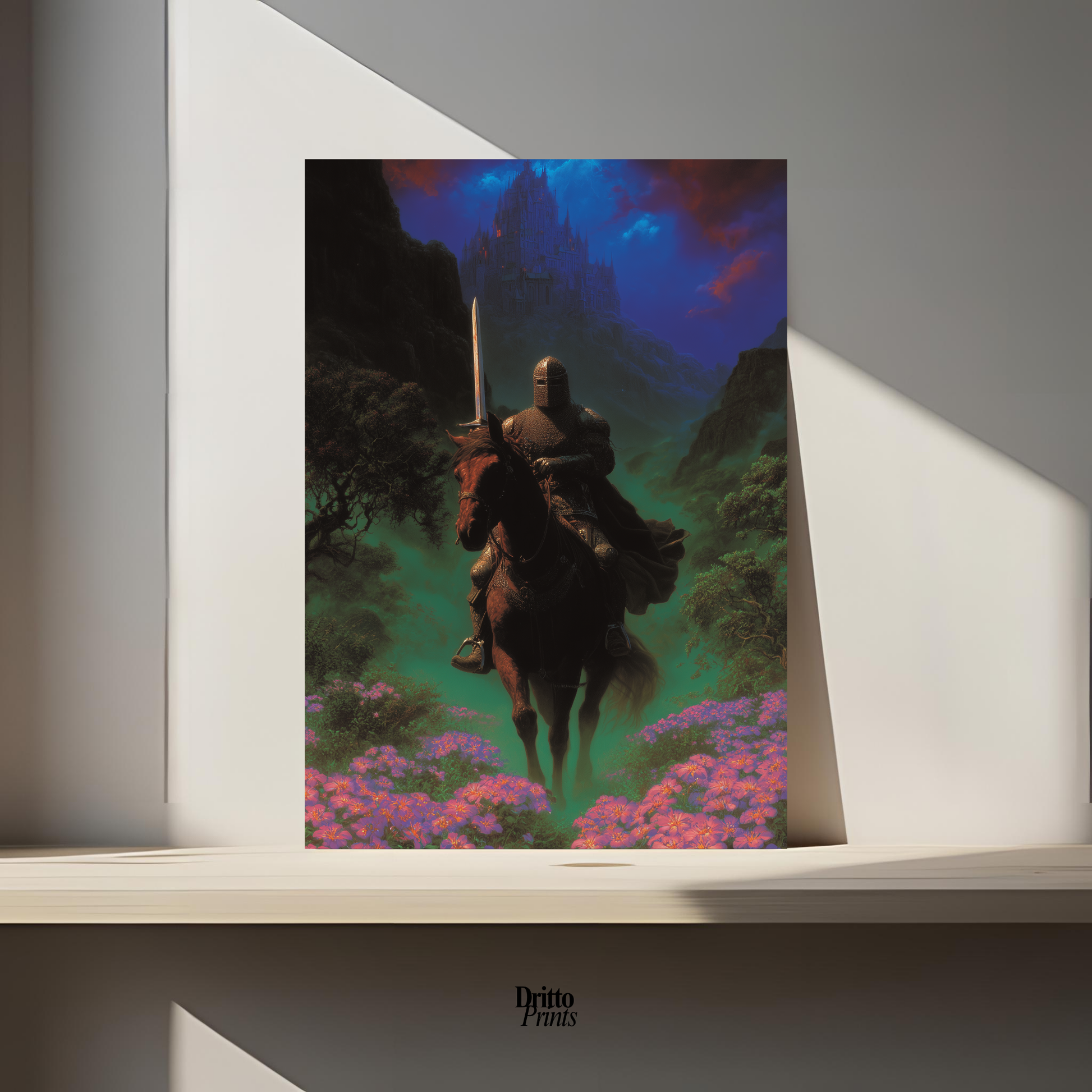 (PD24) Moonlit Bloom: The Knight Among Violets - Poster