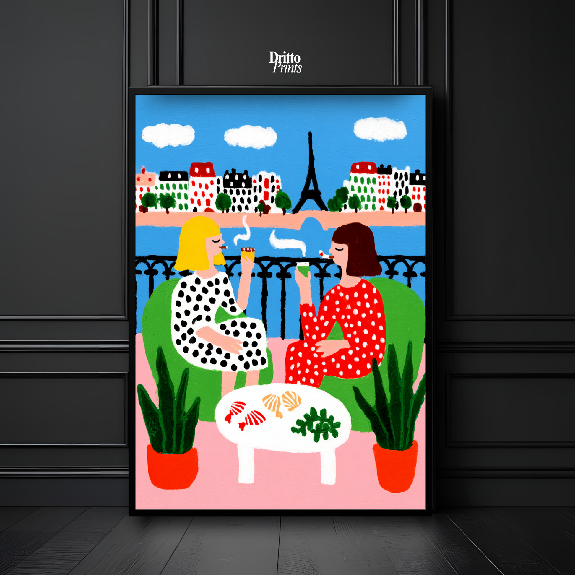 (FD36) Balcony Moments in Paris – Matisse Style Framed Matte Paper Poster
