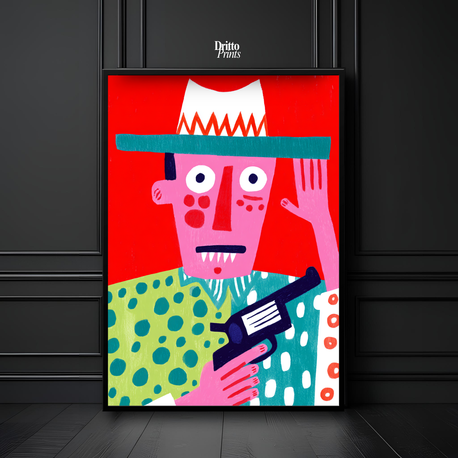 (FD43) Zombie Sheriff - Framed matte paper poster