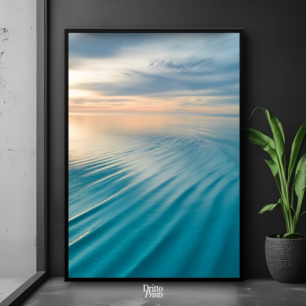 (FD16) Ocean in Pastel - Framed matte paper poster