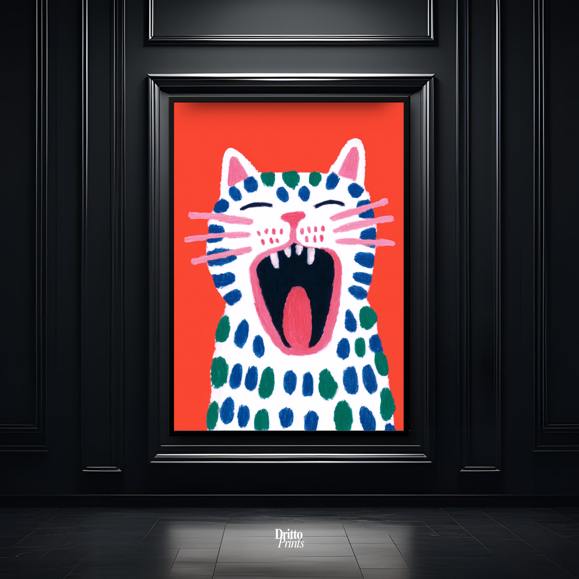 (FD48) The Screaming Paws - Framed matte paper poster