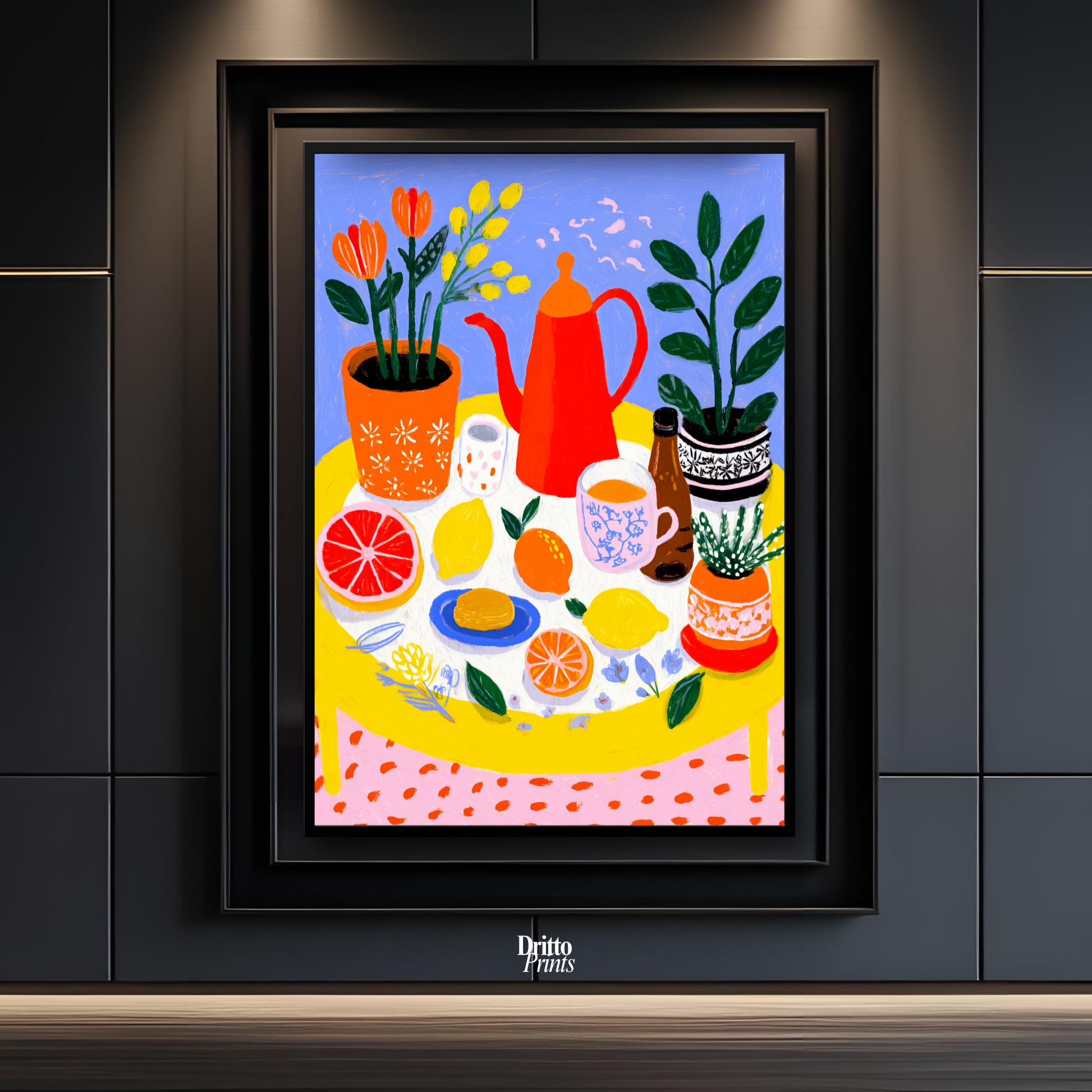 (FD44) Dacha Morning Table - Framed matte paper poster