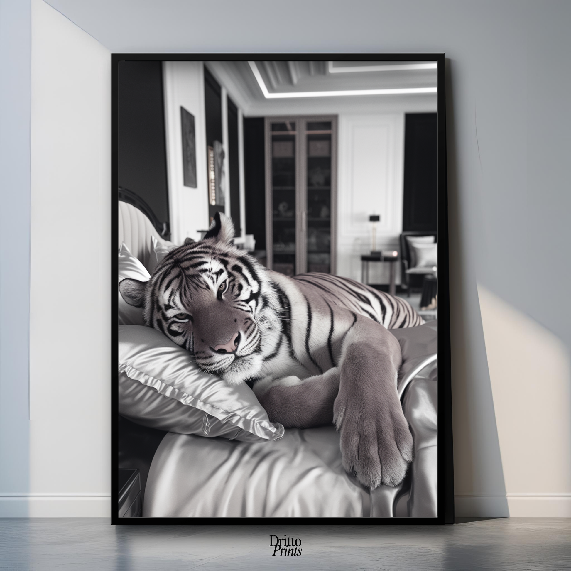 (FD4) The Resting King - Framed matte paper poster