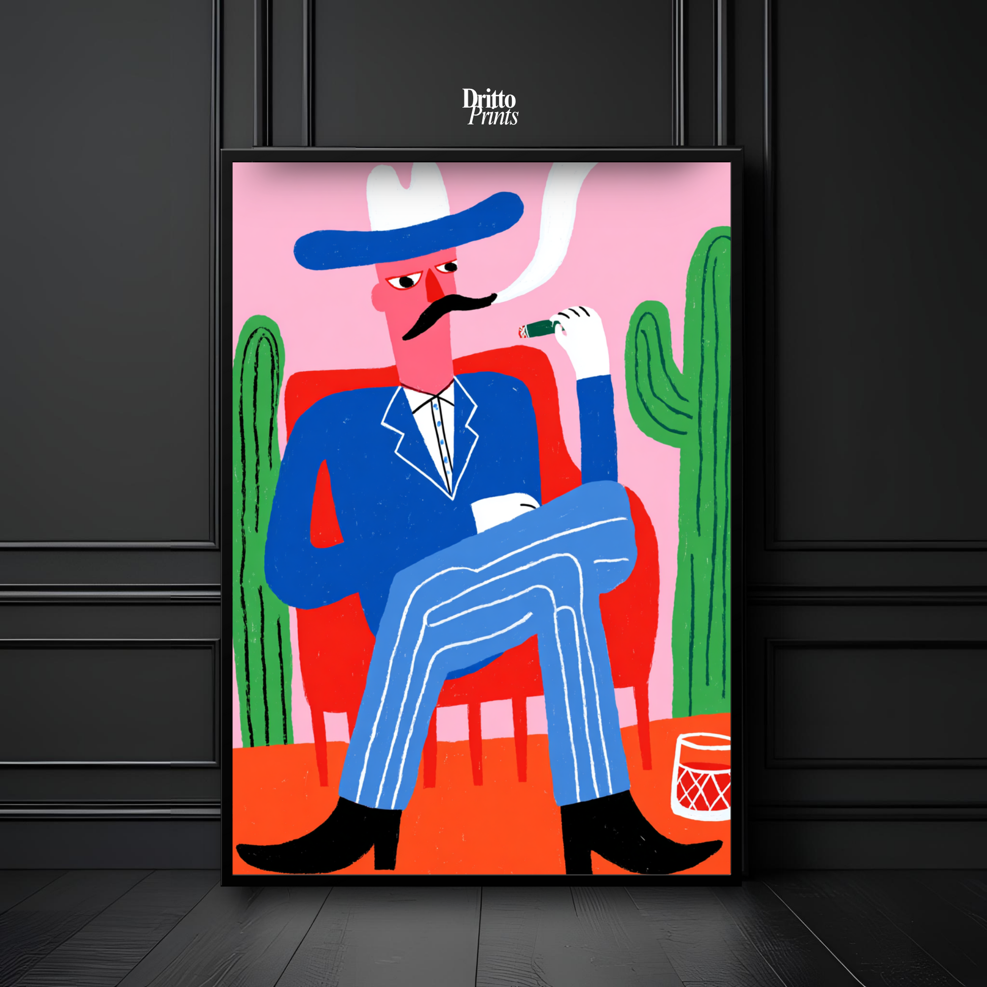 (FD41) Blood in the Glass – Gothic Gunslinger Framed matte paper poster
