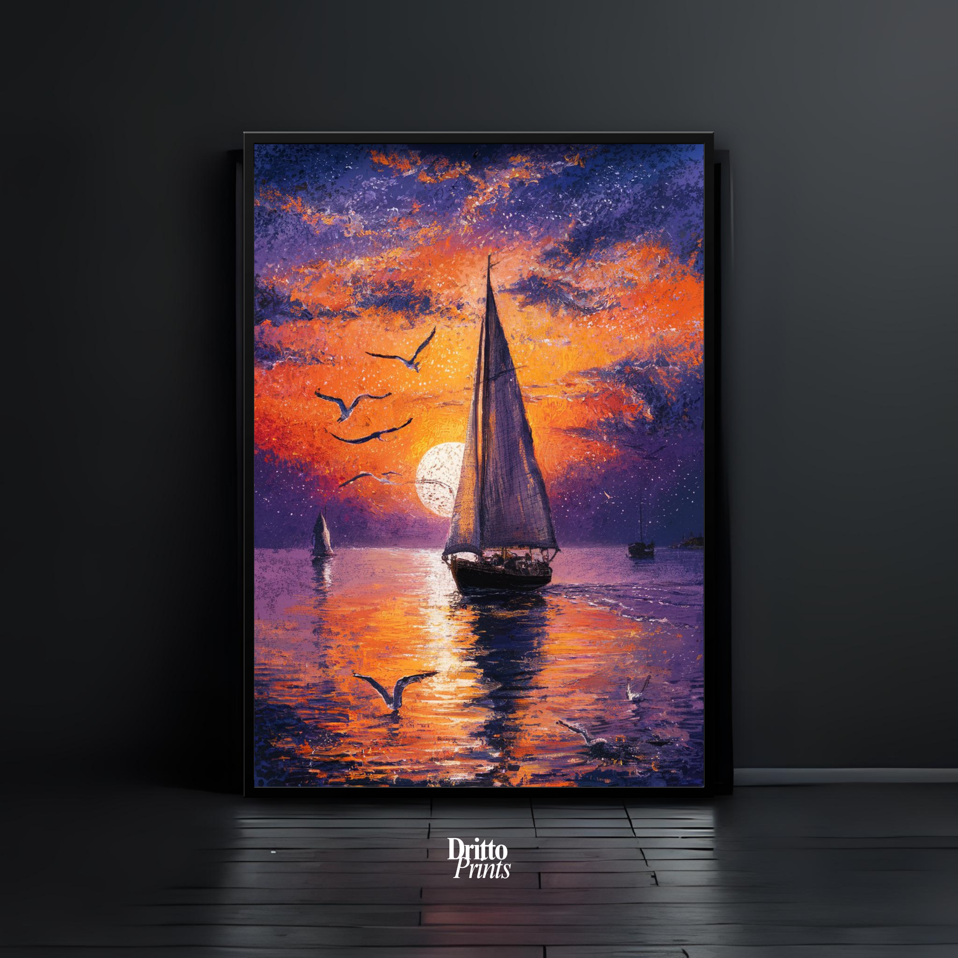 (FD31) When the Sea Glows - Framed matte paper poster