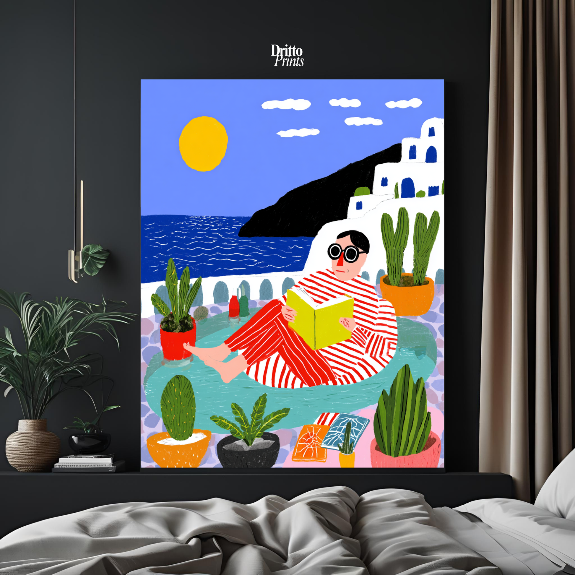 (PD38) Morning Glow at the Villa – 1980s Poolside Poster