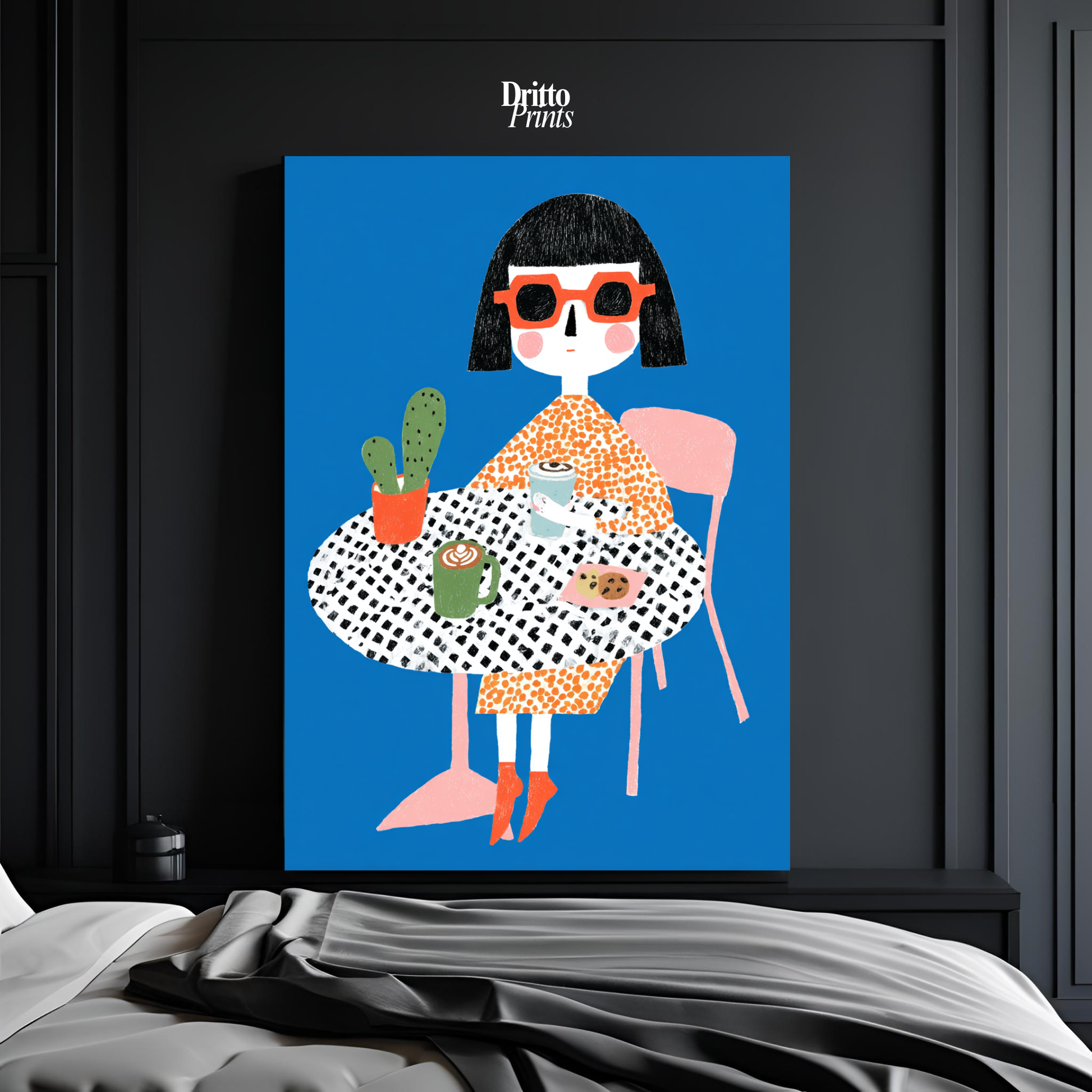 (PD42) Woman At Cafe - Poster