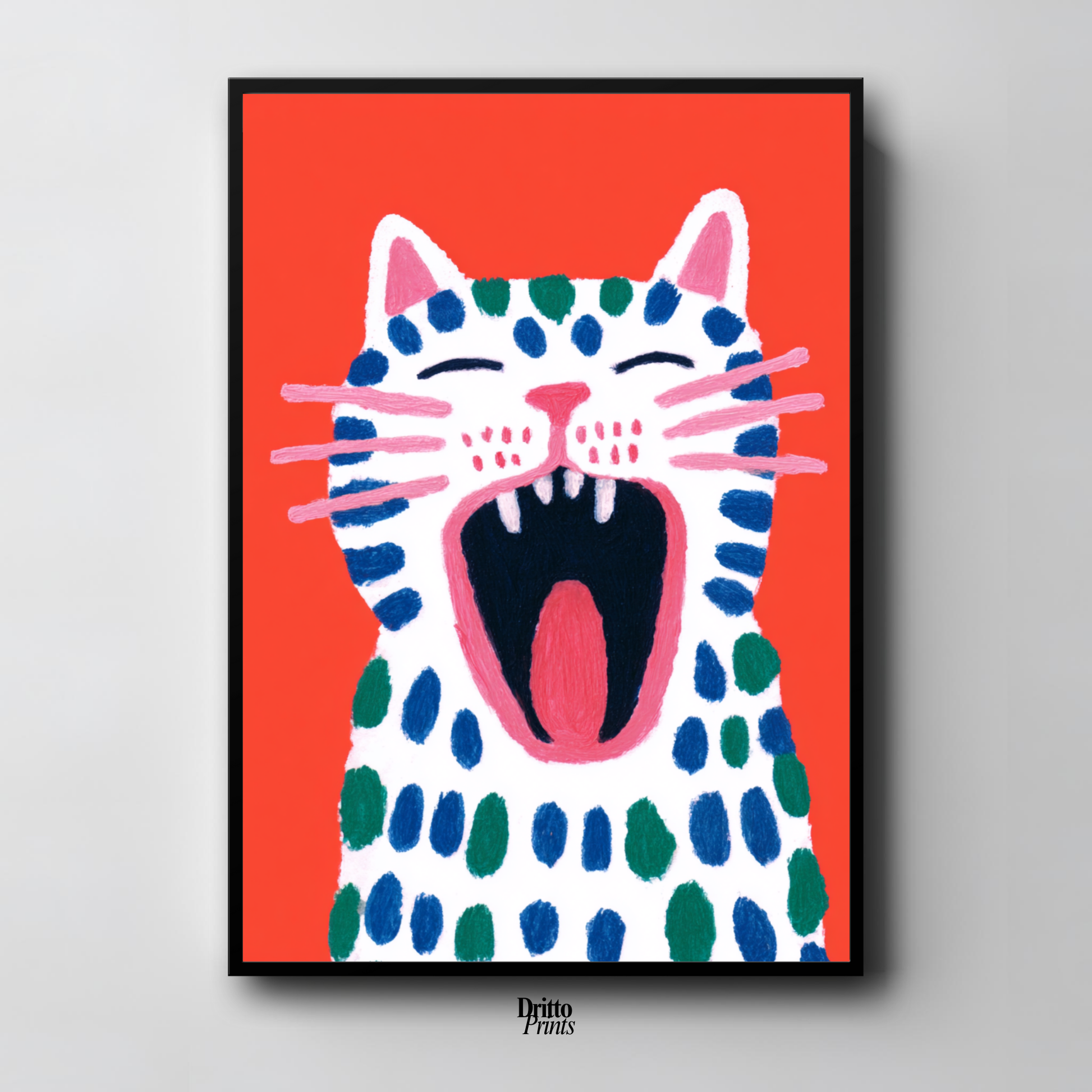 (FD48) The Screaming Paws - Framed matte paper poster
