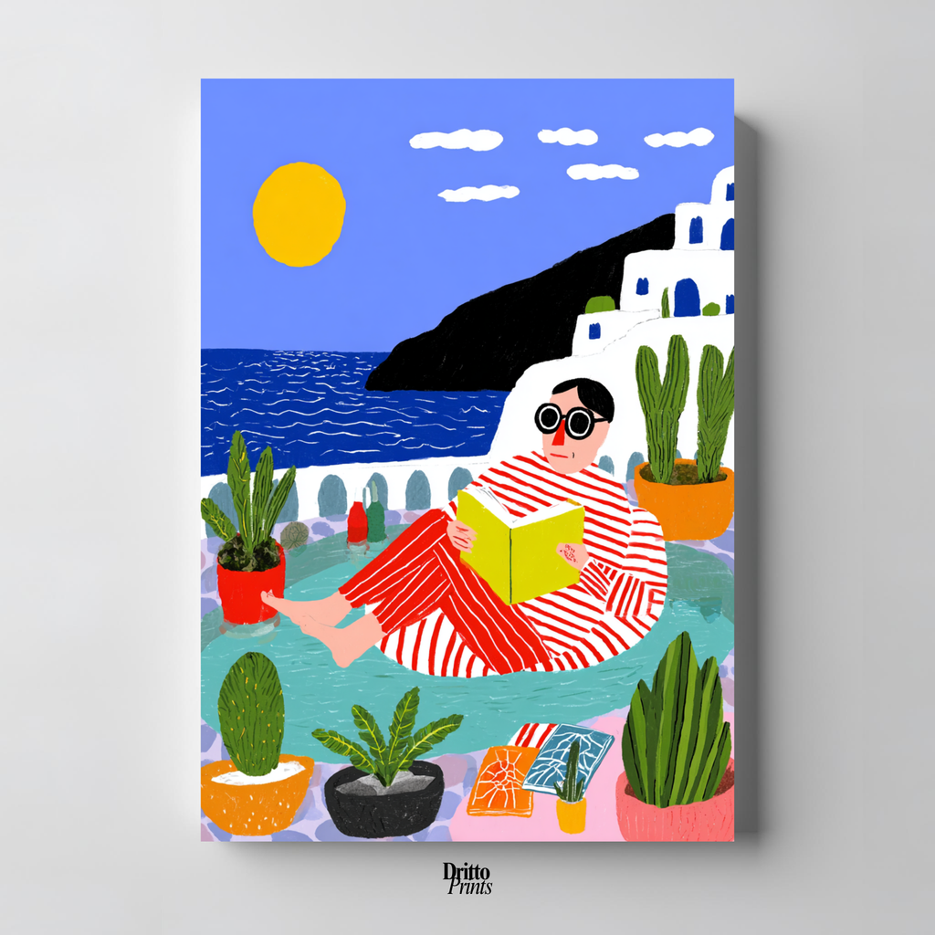 (PD38) Morning Glow at the Villa – 1980s Poolside Poster