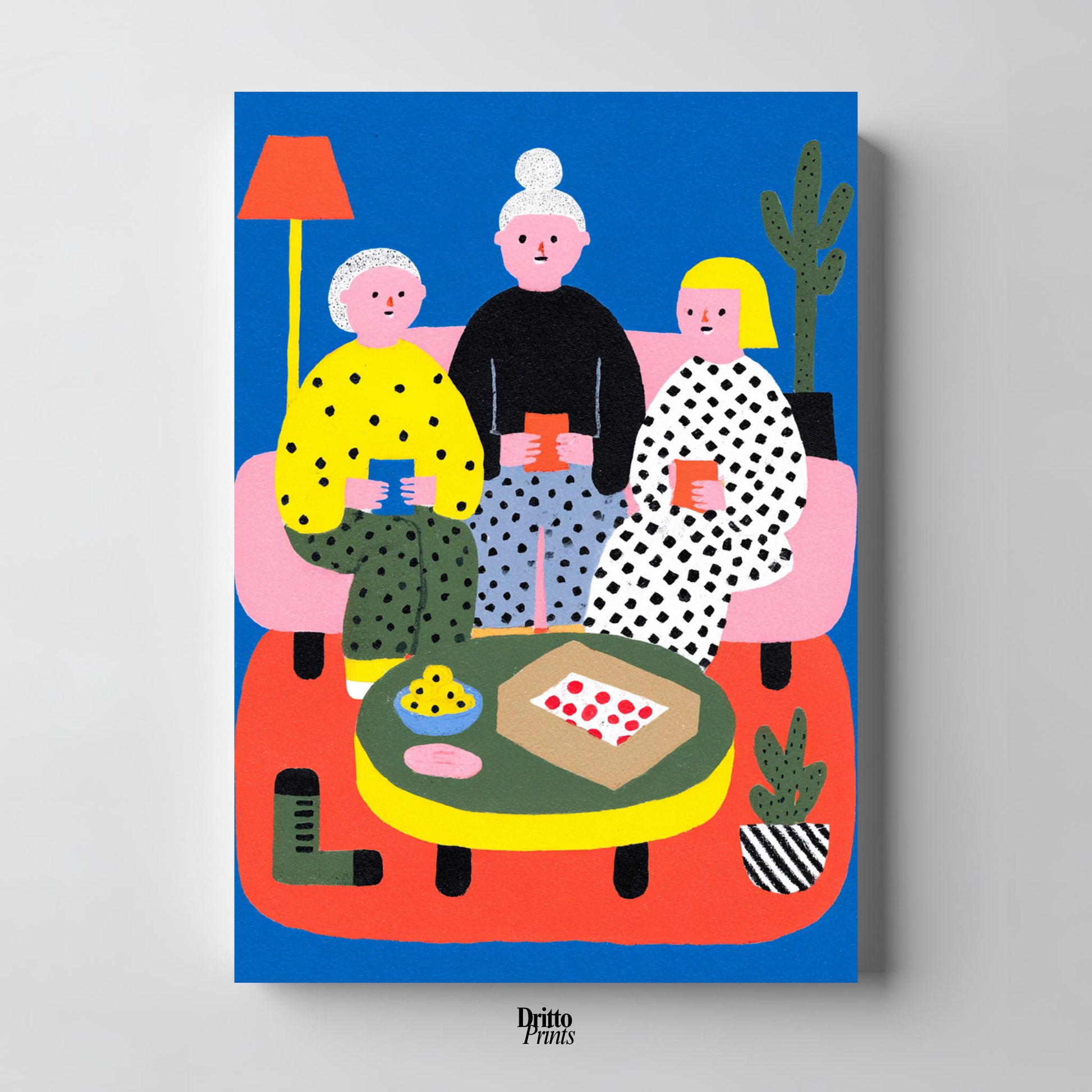 (PD36) Retro Sleepover – Pizza, Batman & 80s Living Room Poster