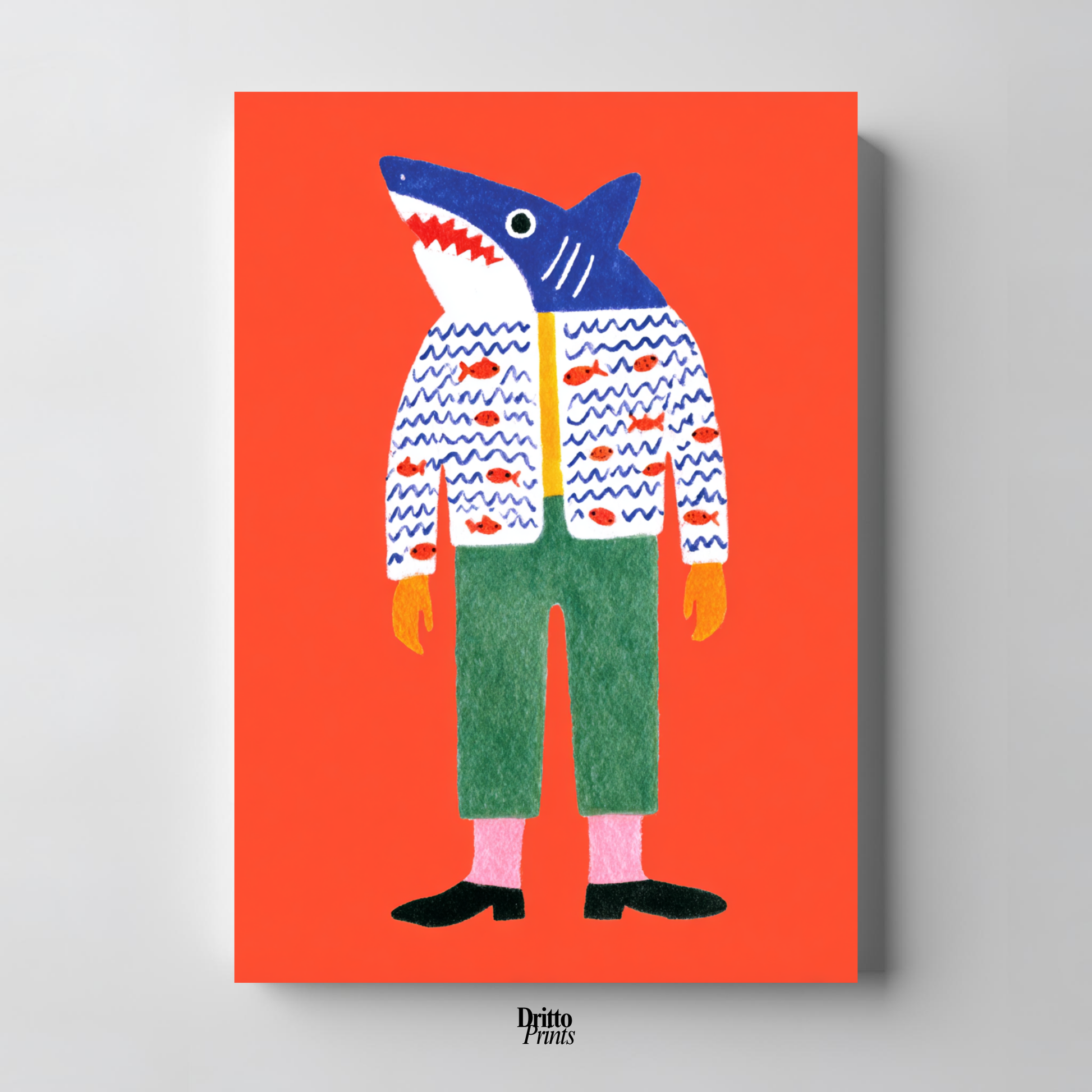 (PD33) Cyber Predator – High-Tech Shark Mask Poster
