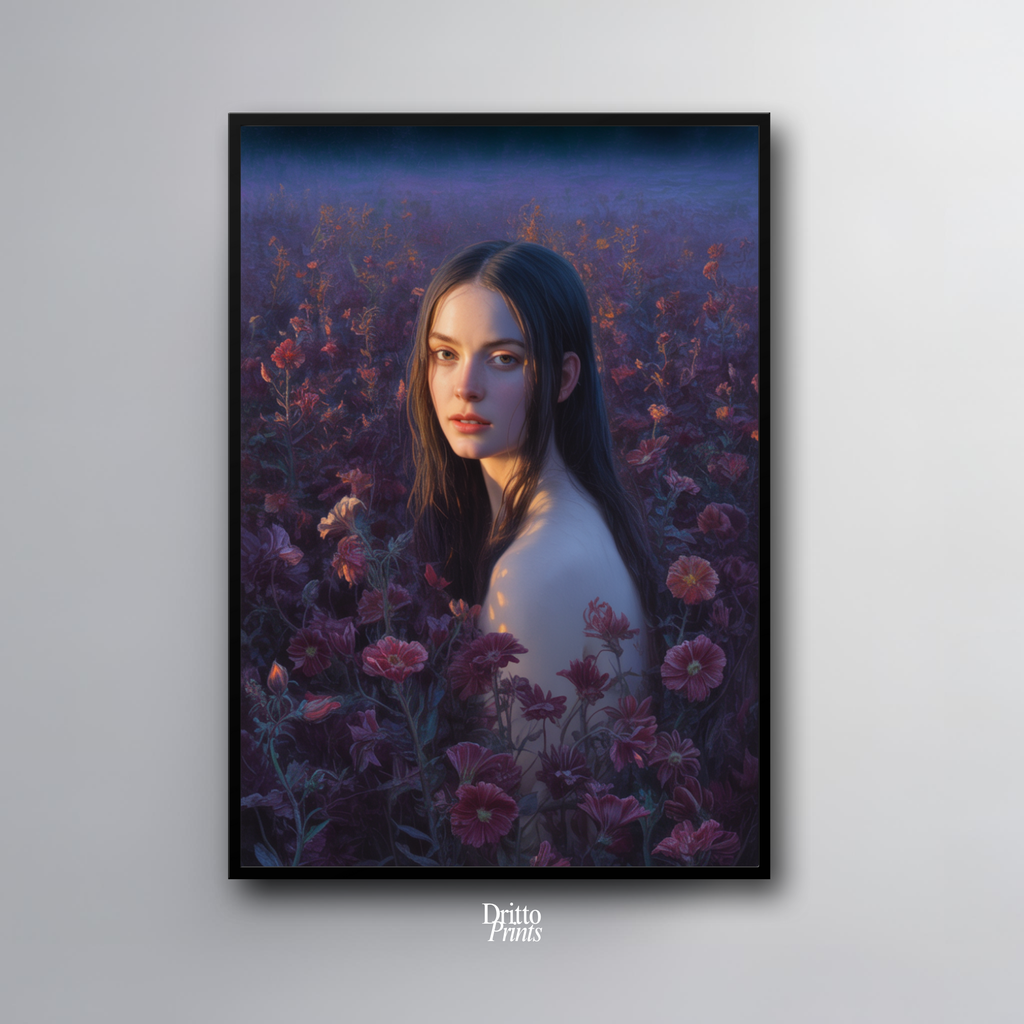 (FD21) Eclipsed in Bloom - Framed matte paper poster