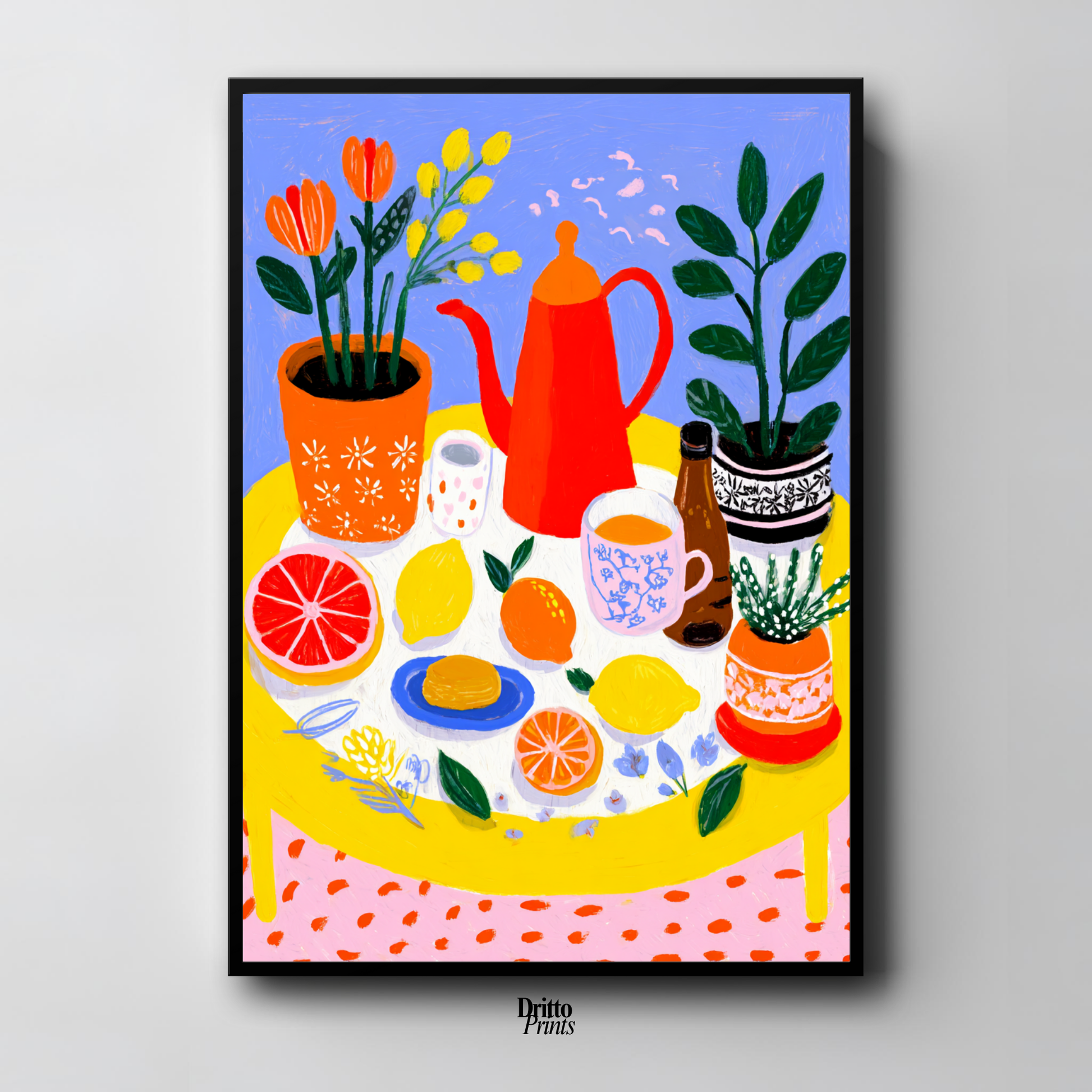 (FD44) Dacha Morning Table - Framed matte paper poster