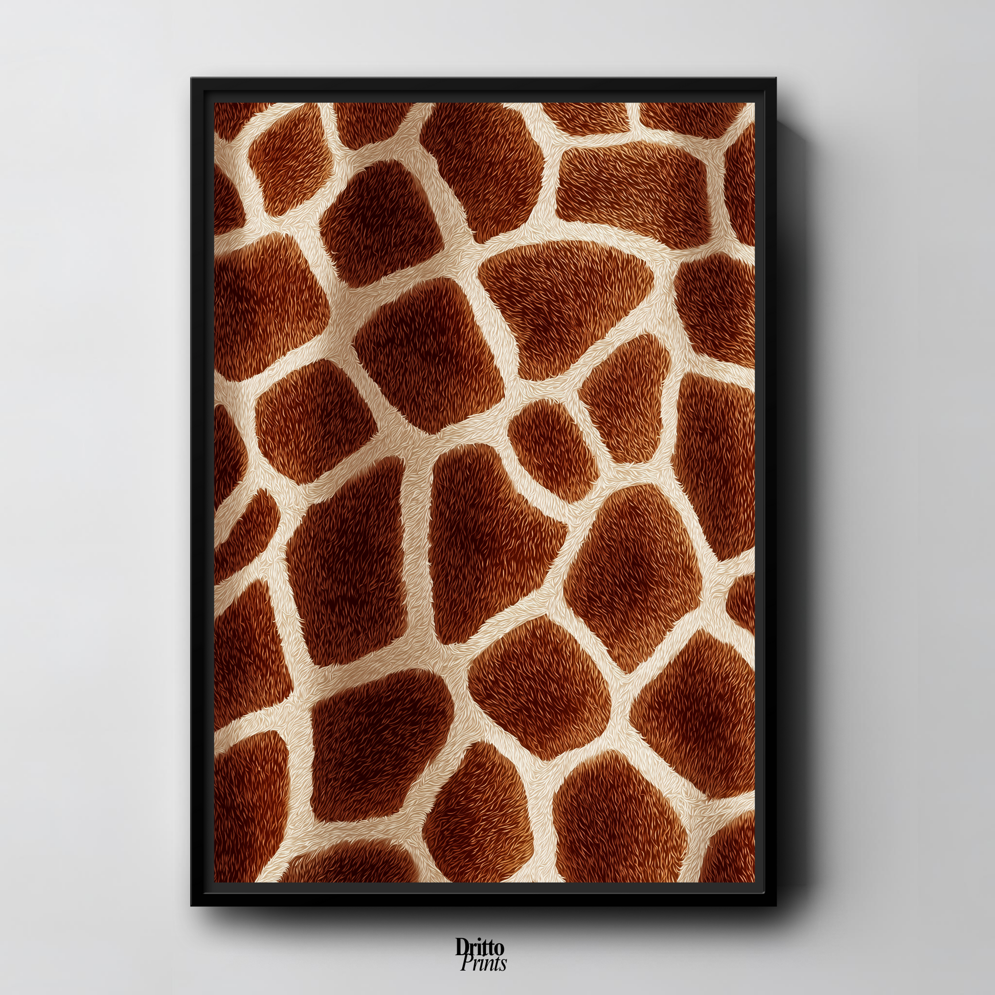 (CF7) Giraffe Stripes Skin Pattern - Framed canvas