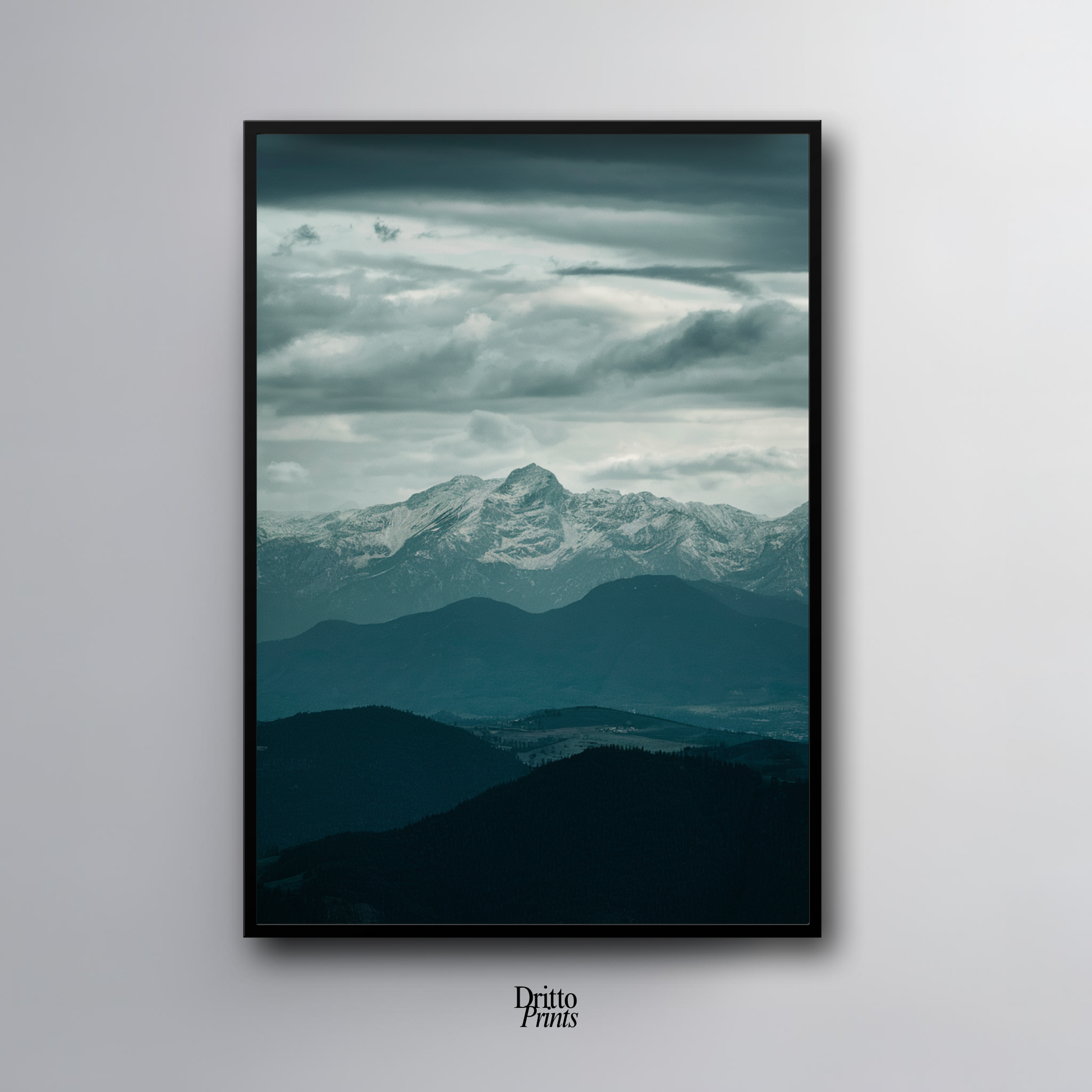 (FD24) Veil of Mountains - Framed matte paper poster