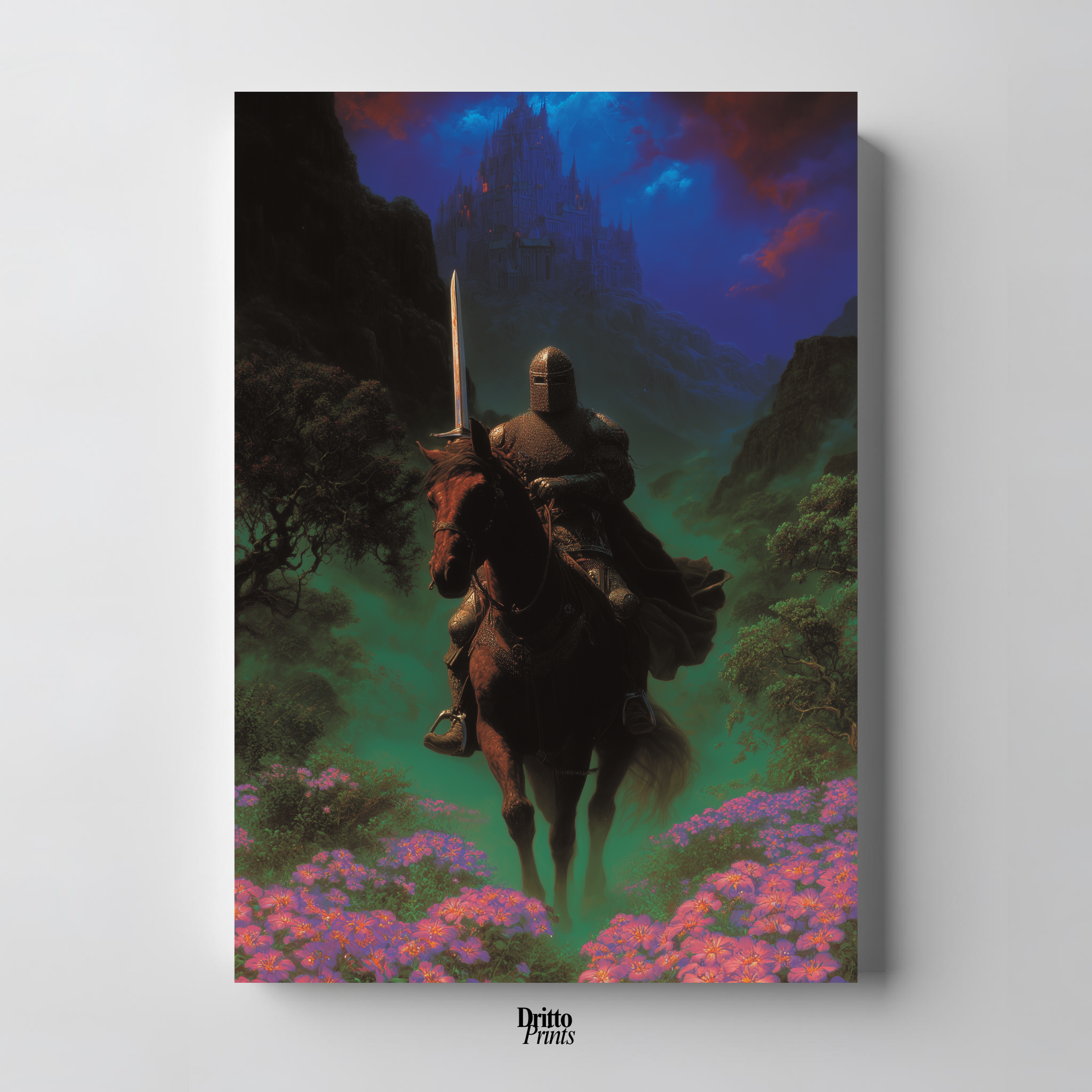 (PD24) Moonlit Bloom: The Knight Among Violets - Poster