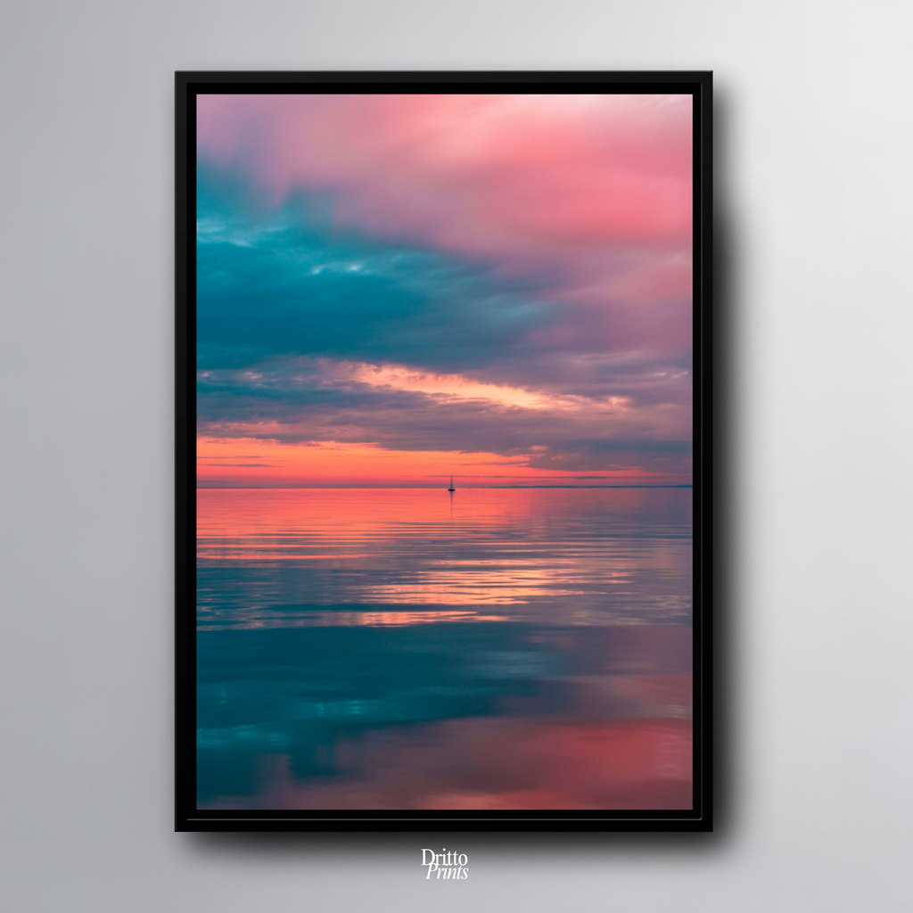 (CF4) Tranquil Neon Dawn - Framed canvas