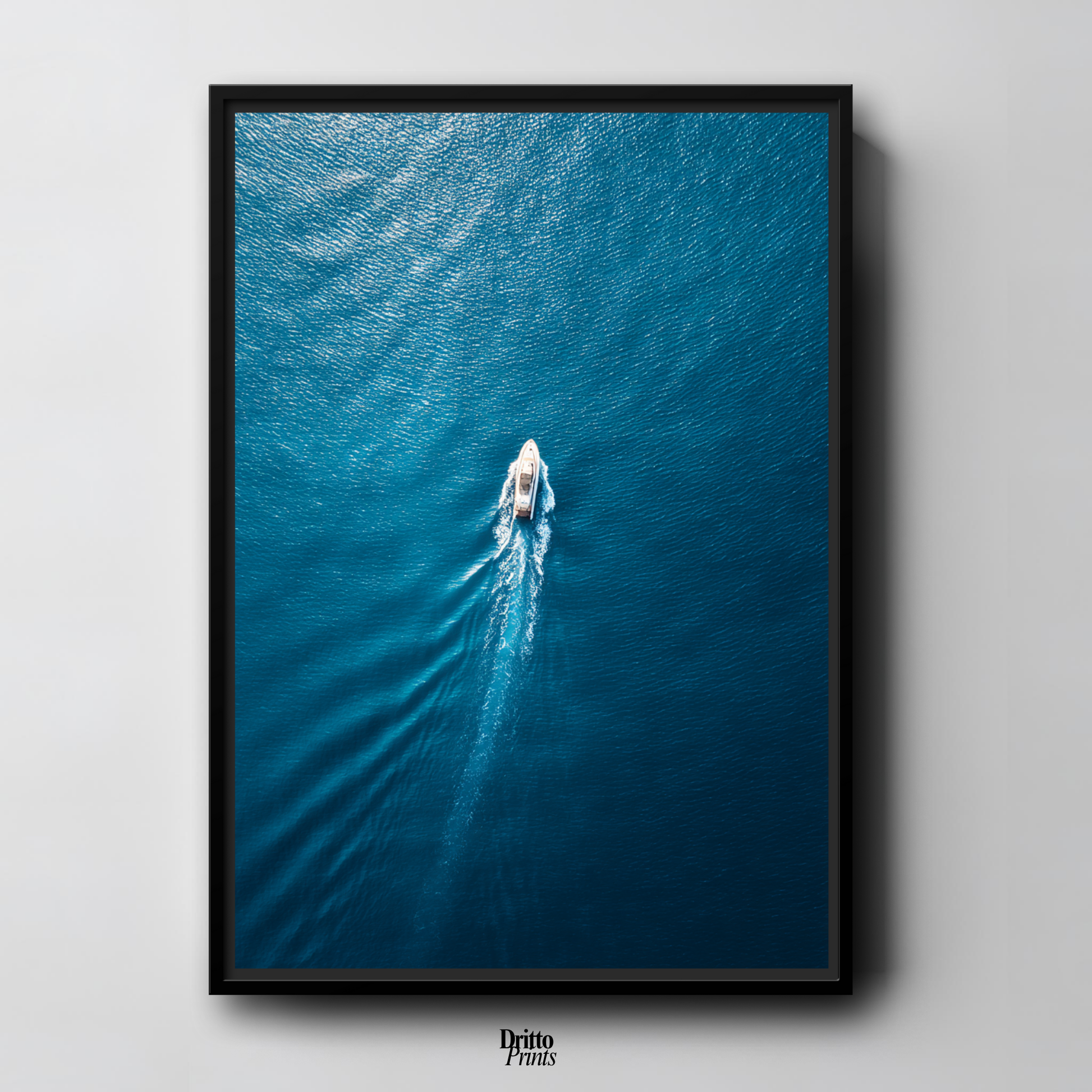 (CF6) Morning Drift Over Blue - Framed canvas