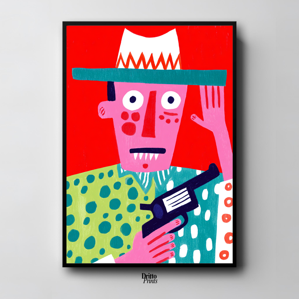 (FD43) Zombie Sheriff - Framed matte paper poster