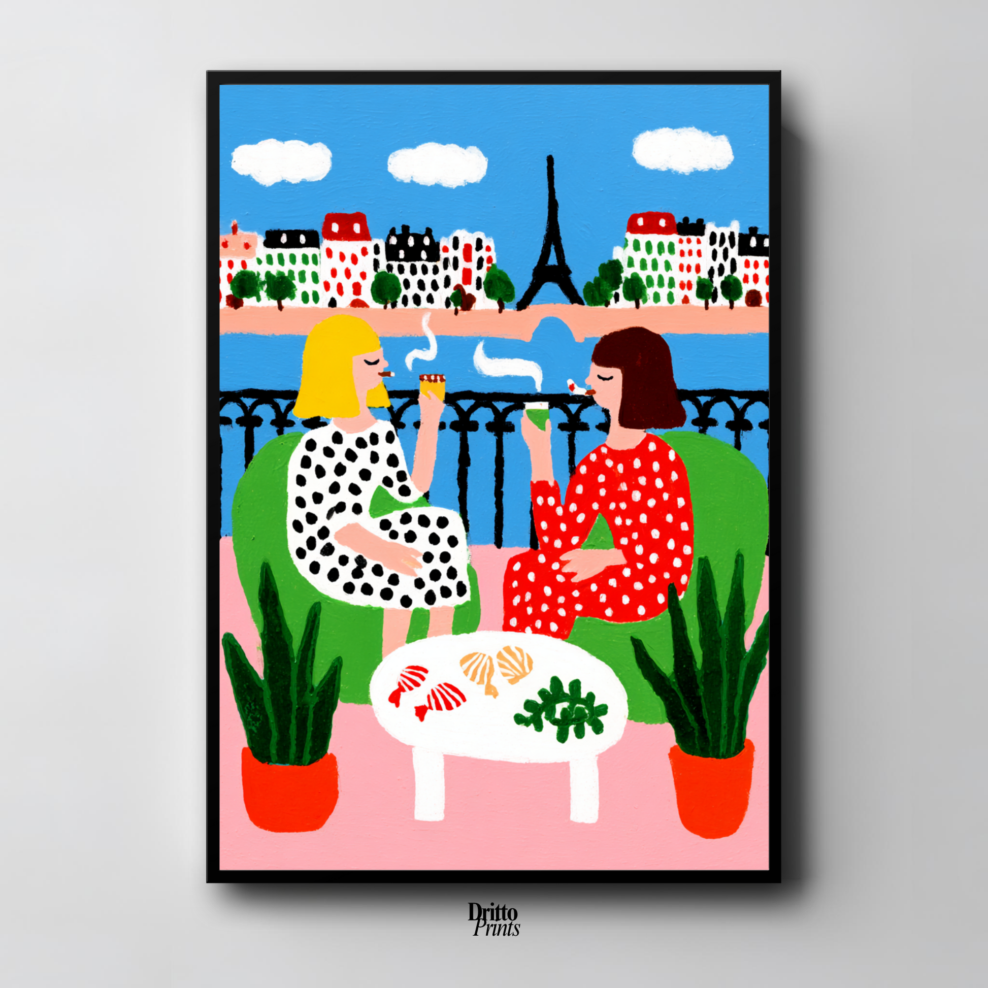 (FD36) Balcony Moments in Paris – Matisse Style Framed Matte Paper Poster