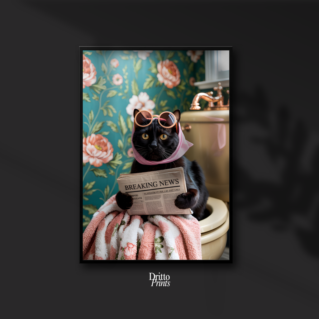 (FD1) - Meowgazine Moment – Framed Matte Paper Poster