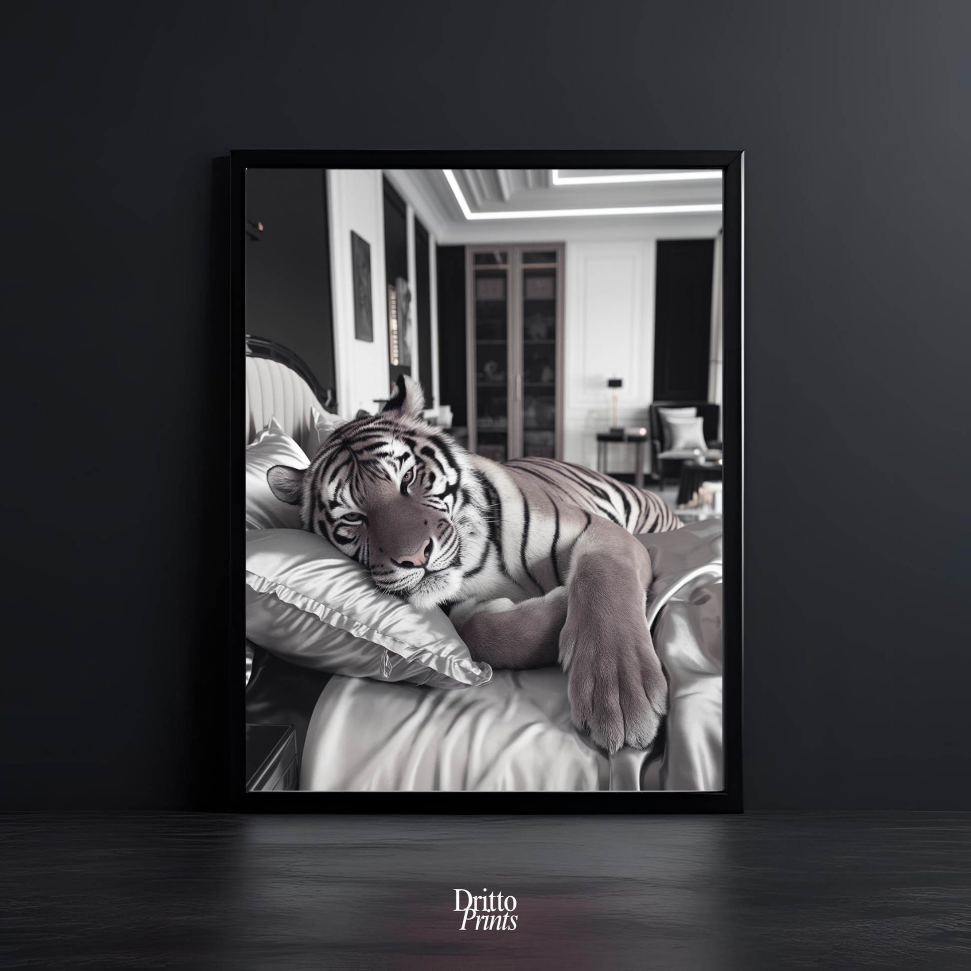 (FD4) The Resting King - Framed matte paper poster