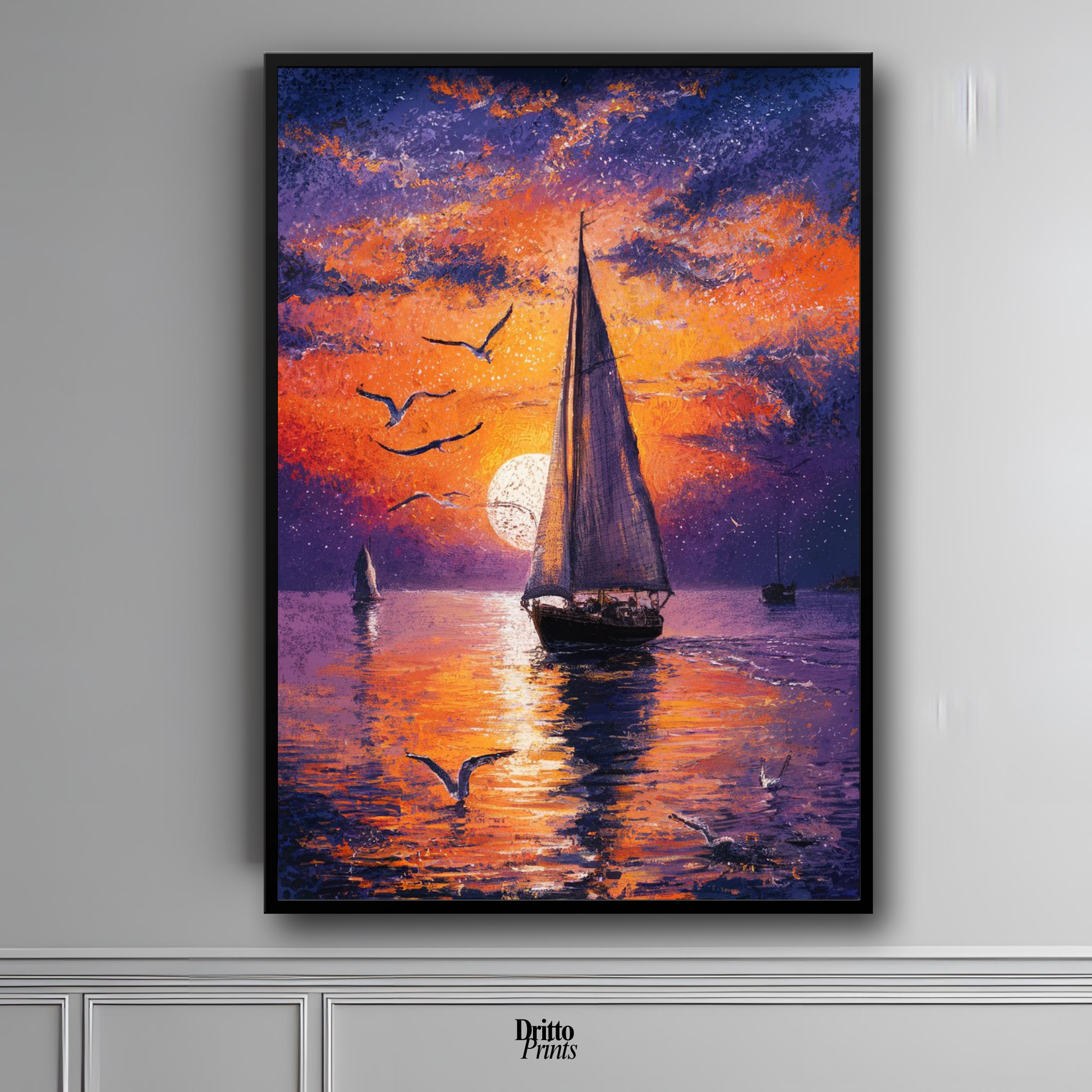 (FD31) When the Sea Glows - Framed matte paper poster