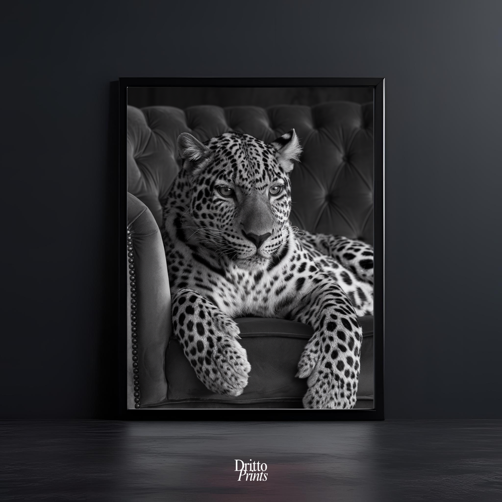 (FD8) The Silent Leopard - Framed matte paper poster