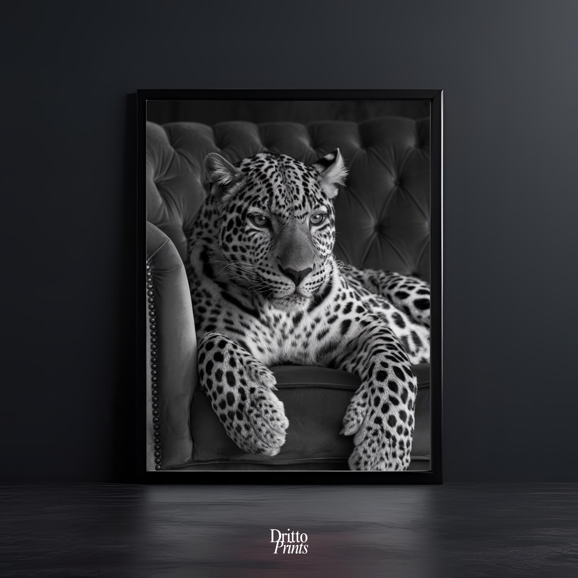 (FD8) The Silent Leopard - Framed matte paper poster