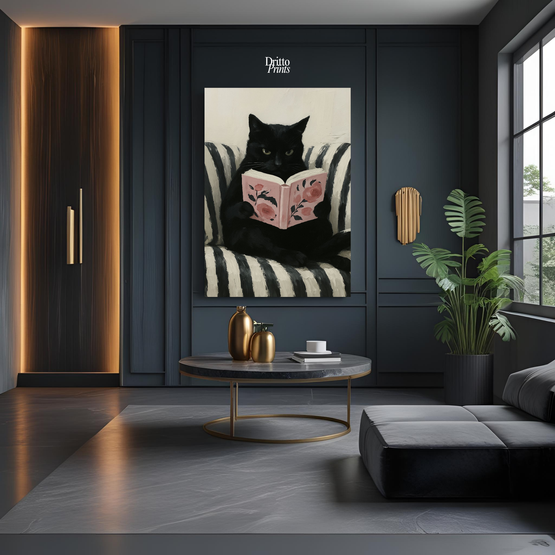 (PD4) The Cat Who Read in Stripes - Poster