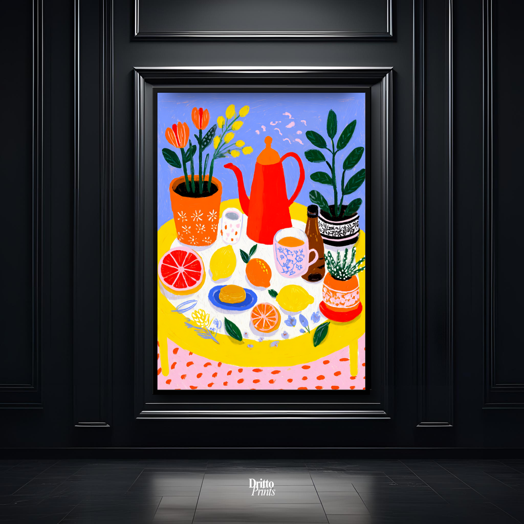 (FD44) Dacha Morning Table - Framed matte paper poster