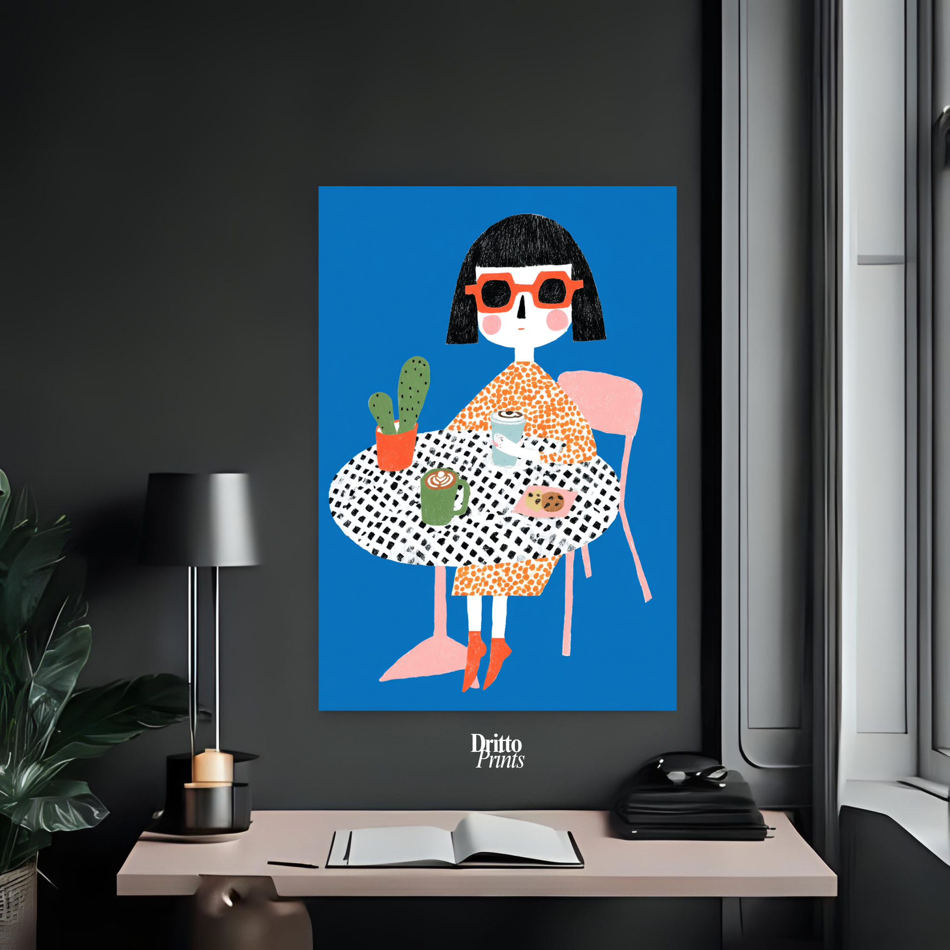 (PD42) Woman At Cafe - Poster