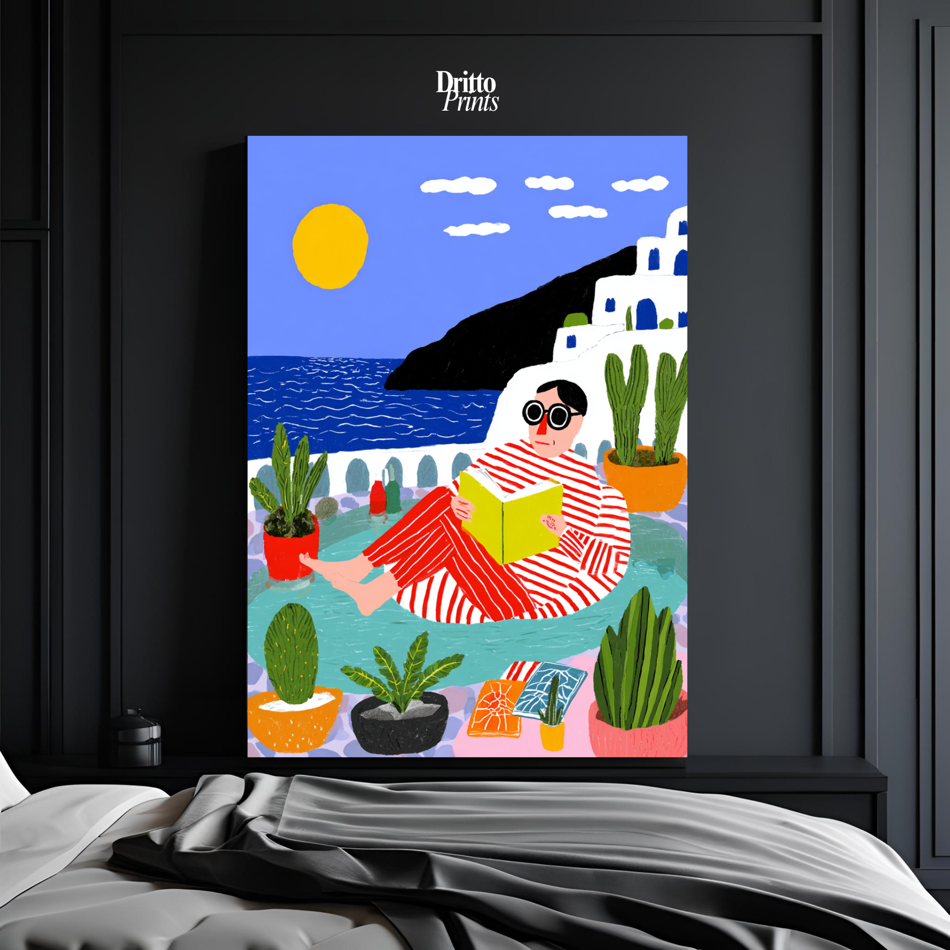 (PD38) Morning Glow at the Villa – 1980s Poolside Poster