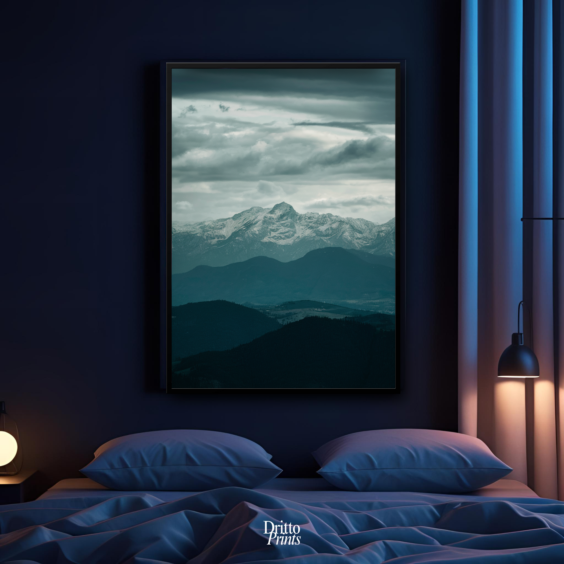 (FD24) Veil of Mountains - Framed matte paper poster