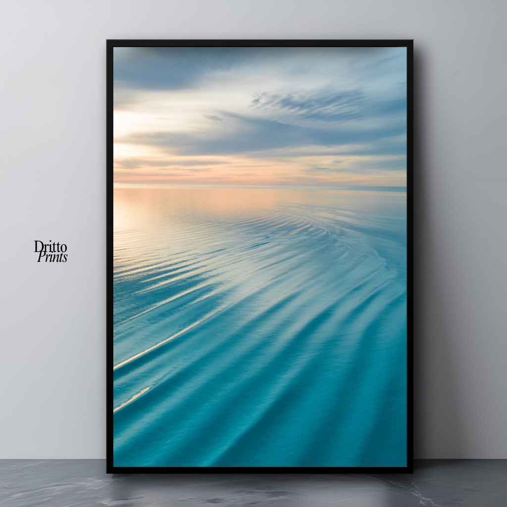 (FD16) Ocean in Pastel - Framed matte paper poster