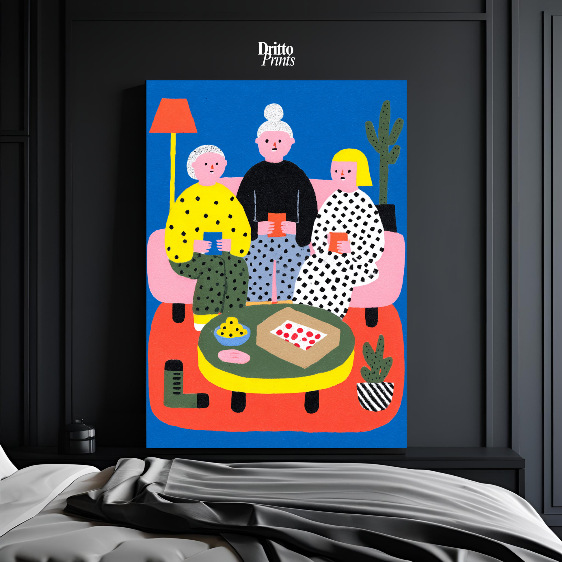 (PD36) Retro Sleepover – Pizza, Batman & 80s Living Room Poster