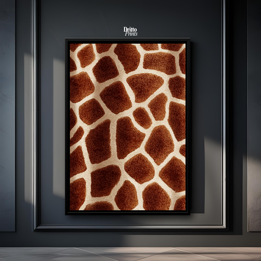 (CF7) Giraffe Stripes Skin Pattern - Framed canvas