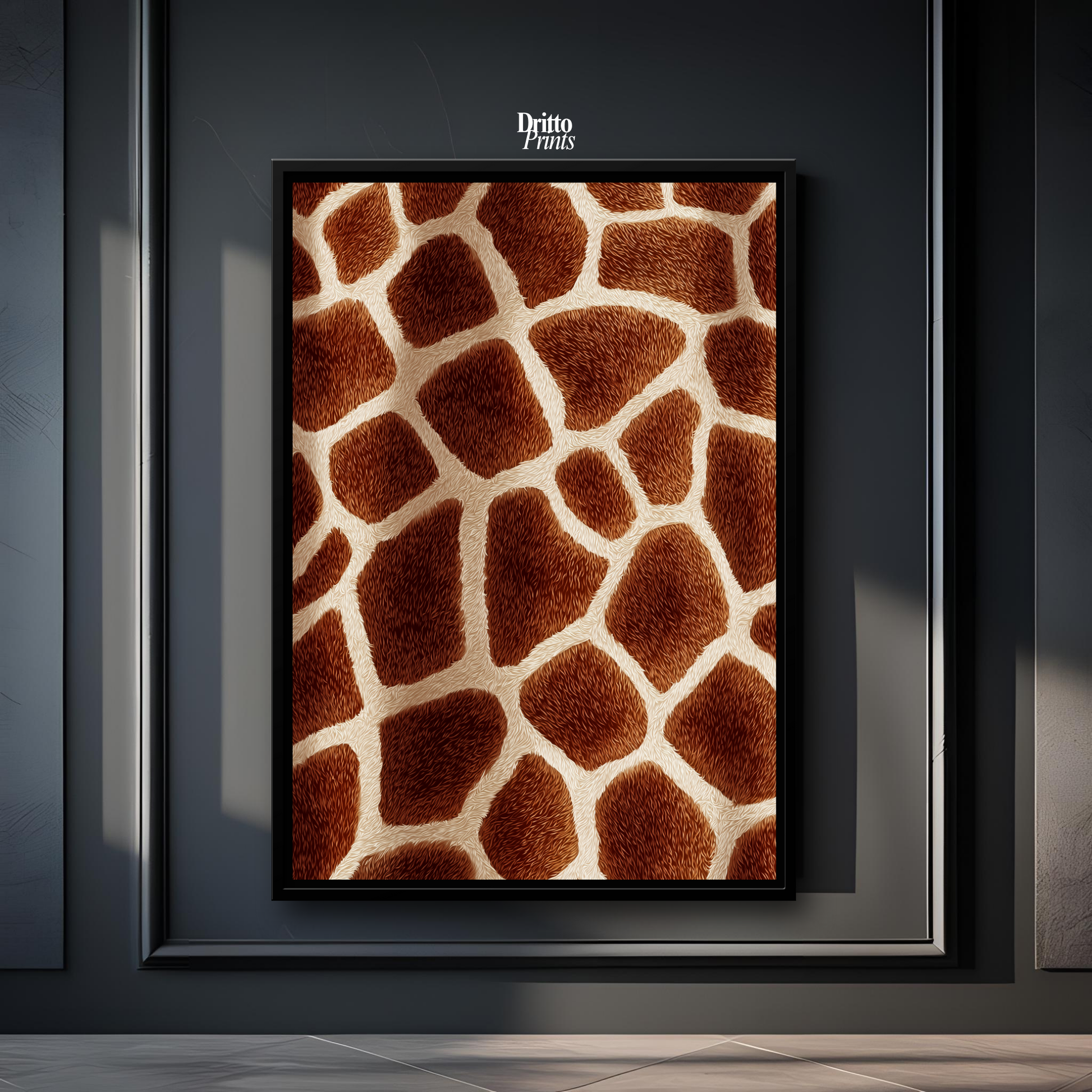 (CF7) Giraffe Stripes Skin Pattern - Framed canvas