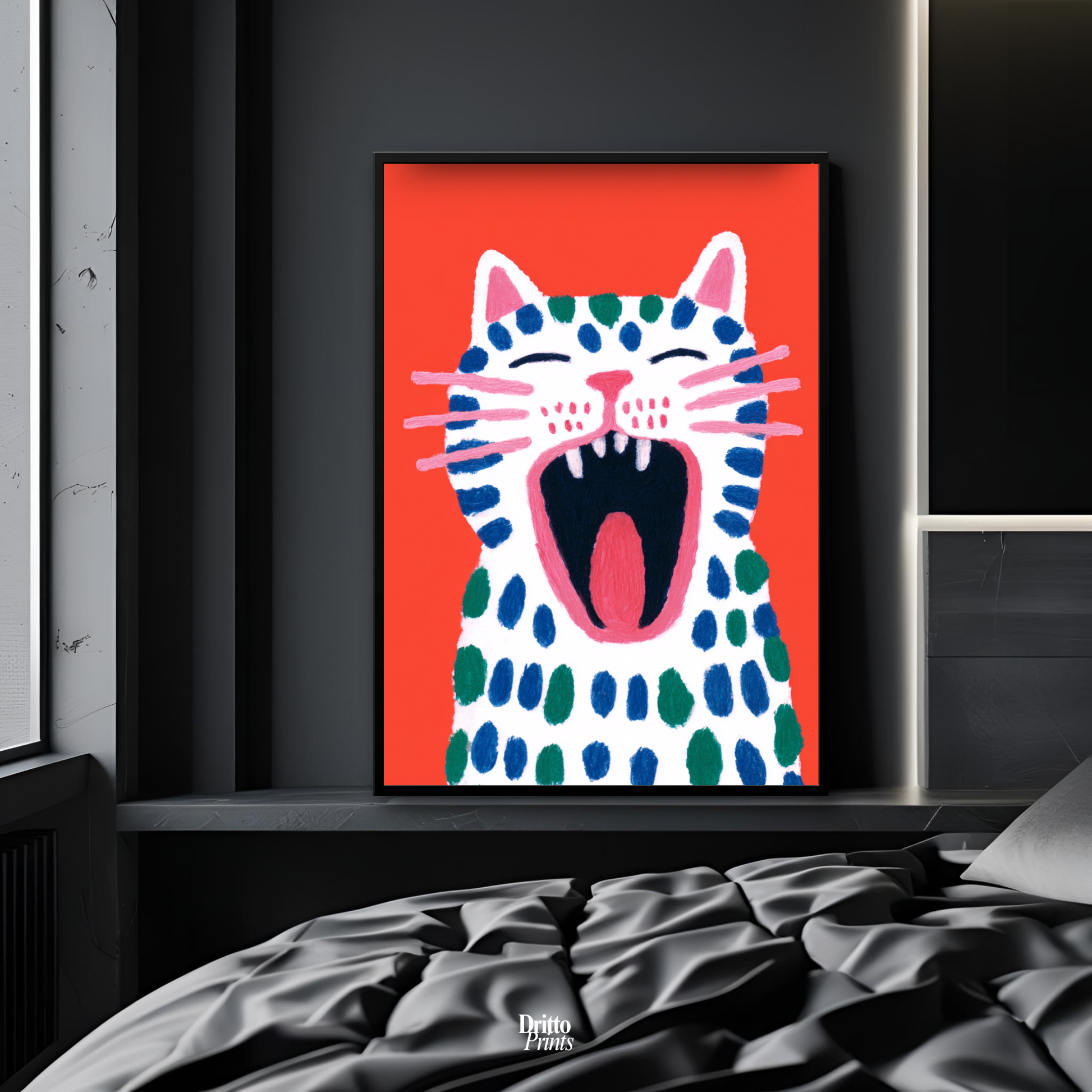 (FD48) The Screaming Paws - Framed matte paper poster