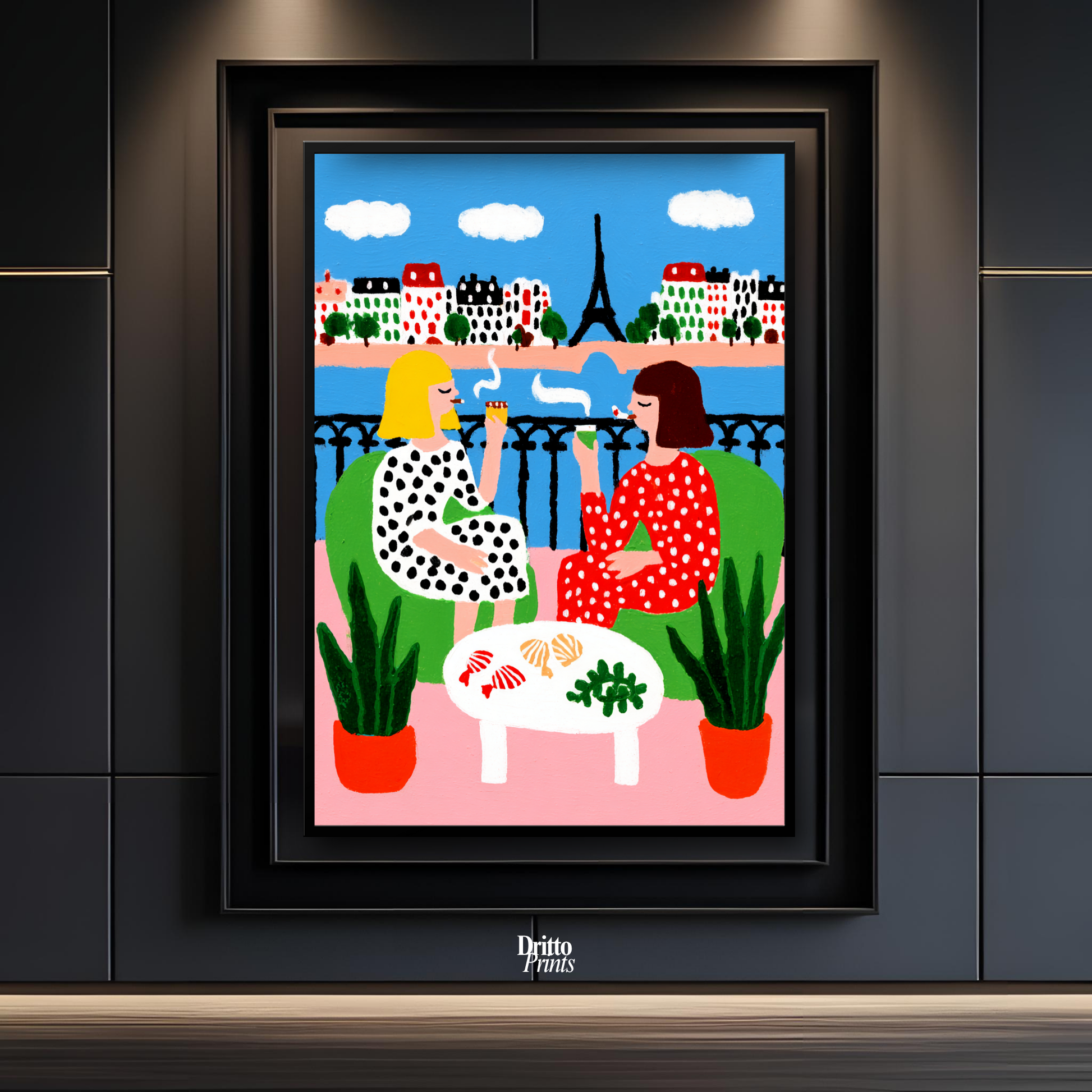 (FD36) Balcony Moments in Paris – Matisse Style Framed Matte Paper Poster