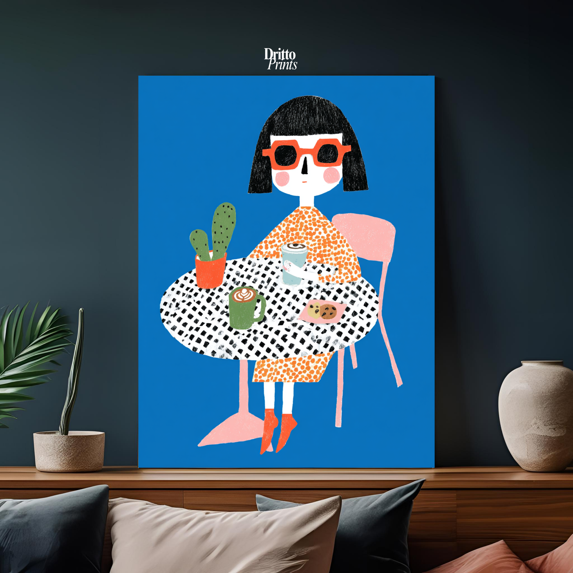 (PD42) Woman At Cafe - Poster