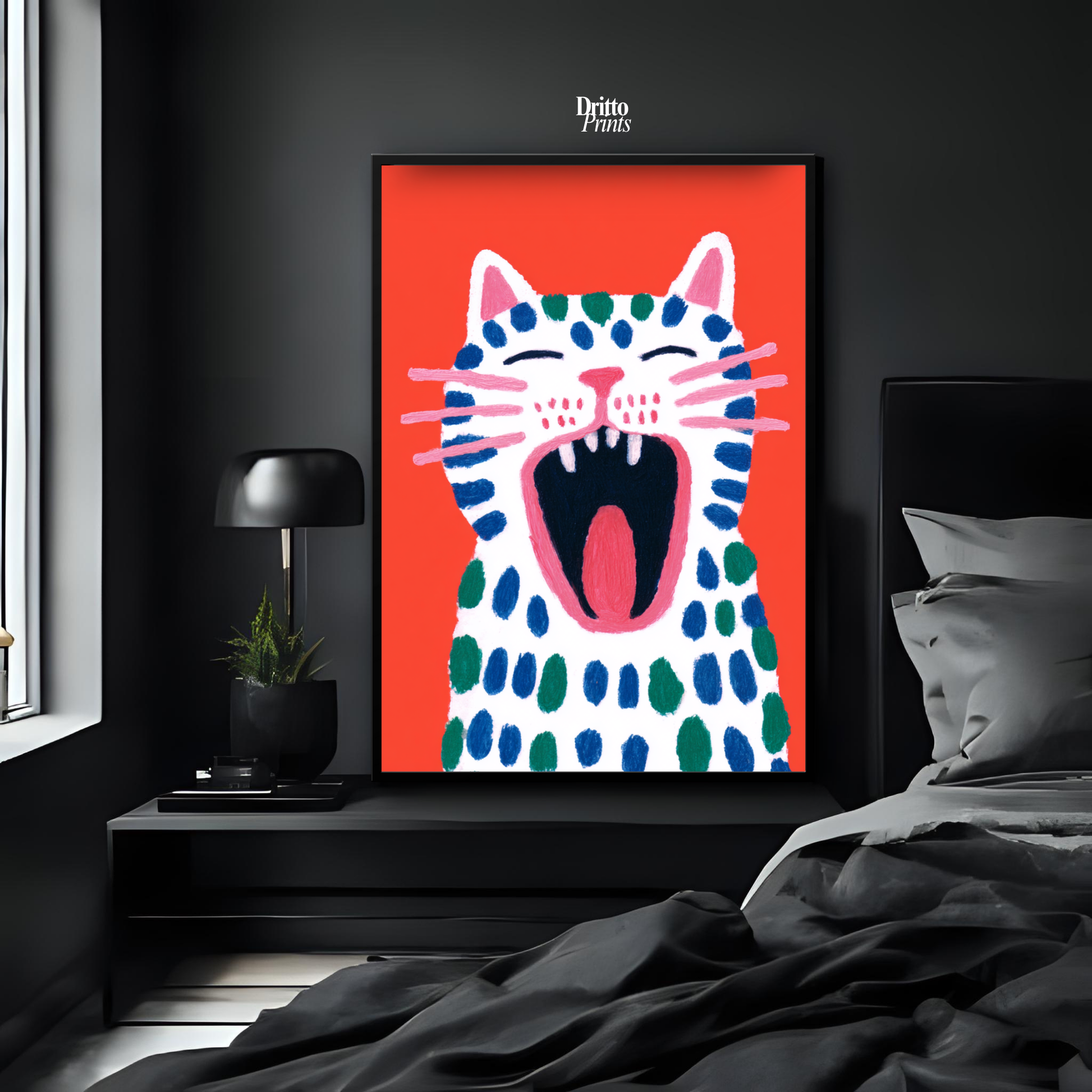 (FD48) The Screaming Paws - Framed matte paper poster