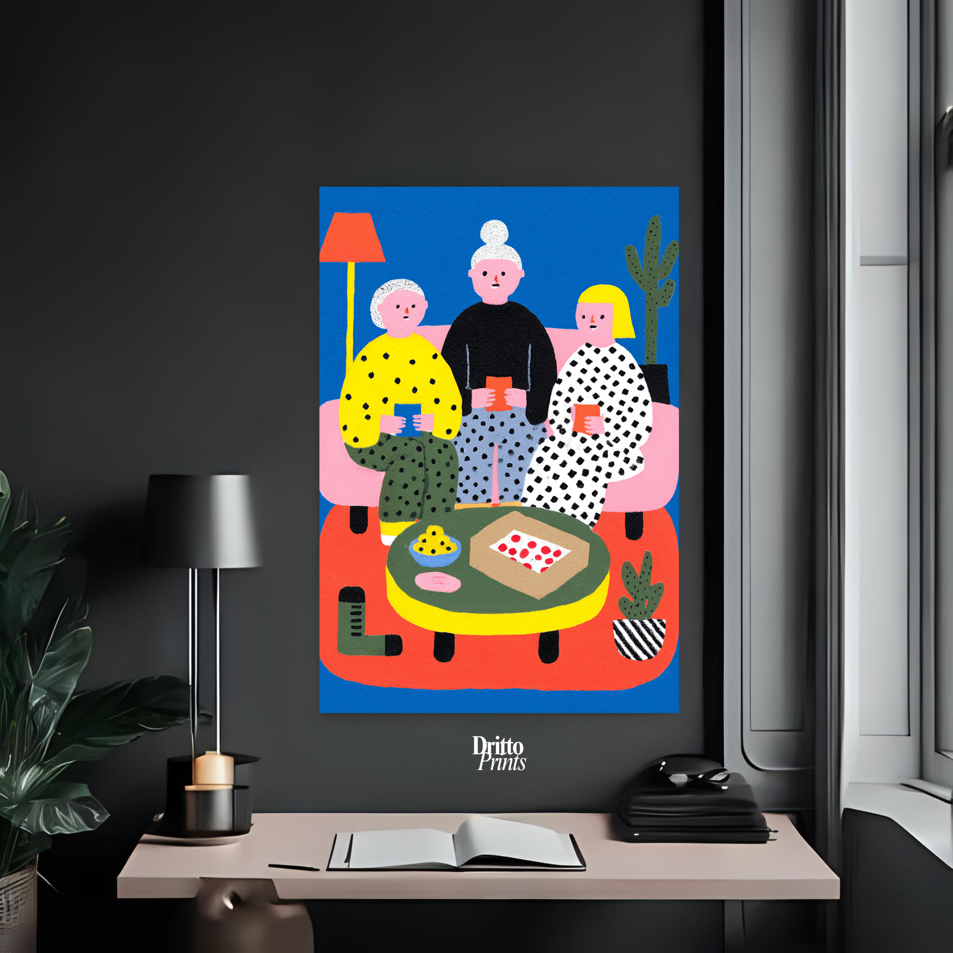 (PD36) Retro Sleepover – Pizza, Batman & 80s Living Room Poster