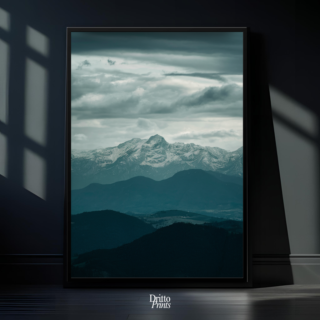 (FD24) Veil of Mountains - Framed matte paper poster