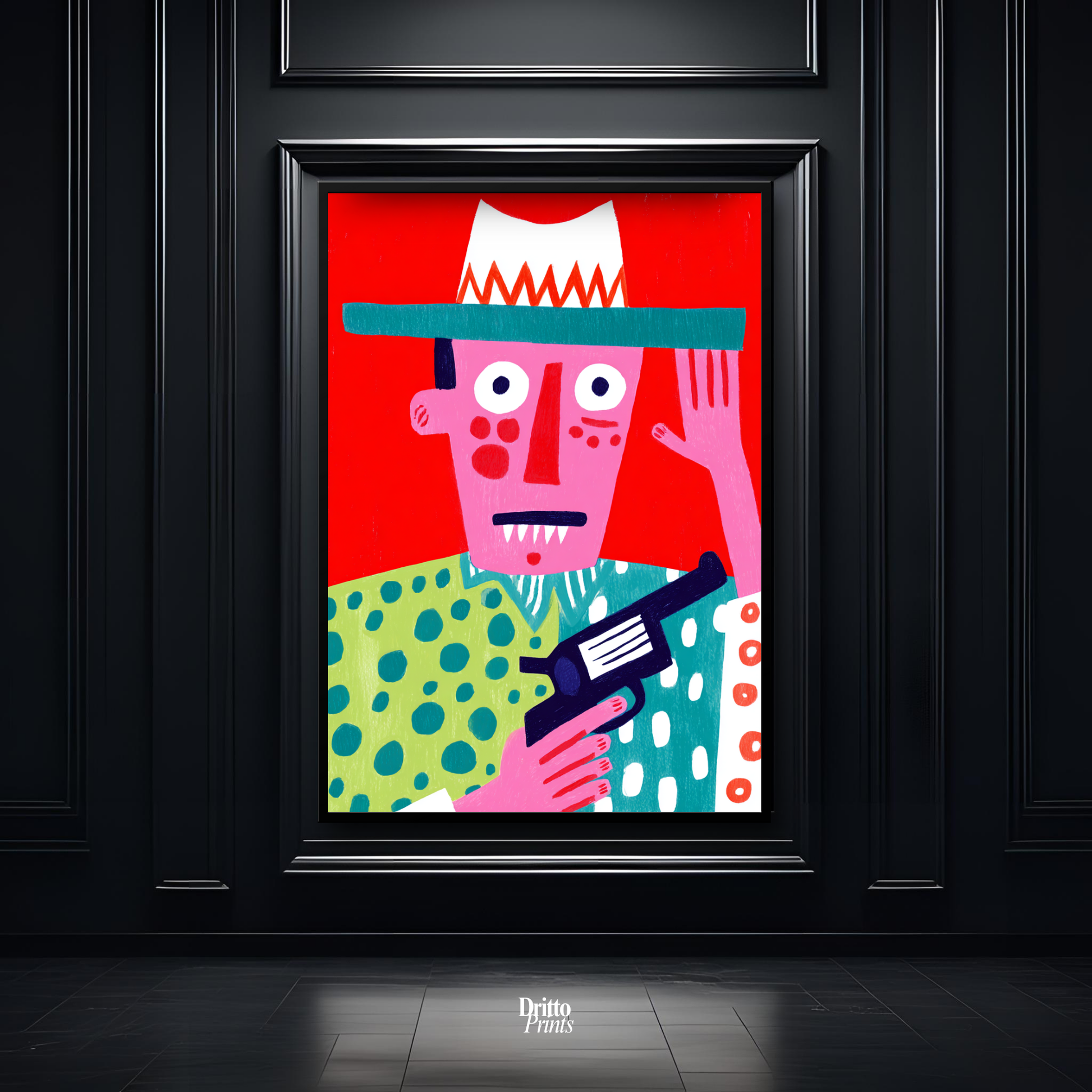 (FD43) Zombie Sheriff - Framed matte paper poster