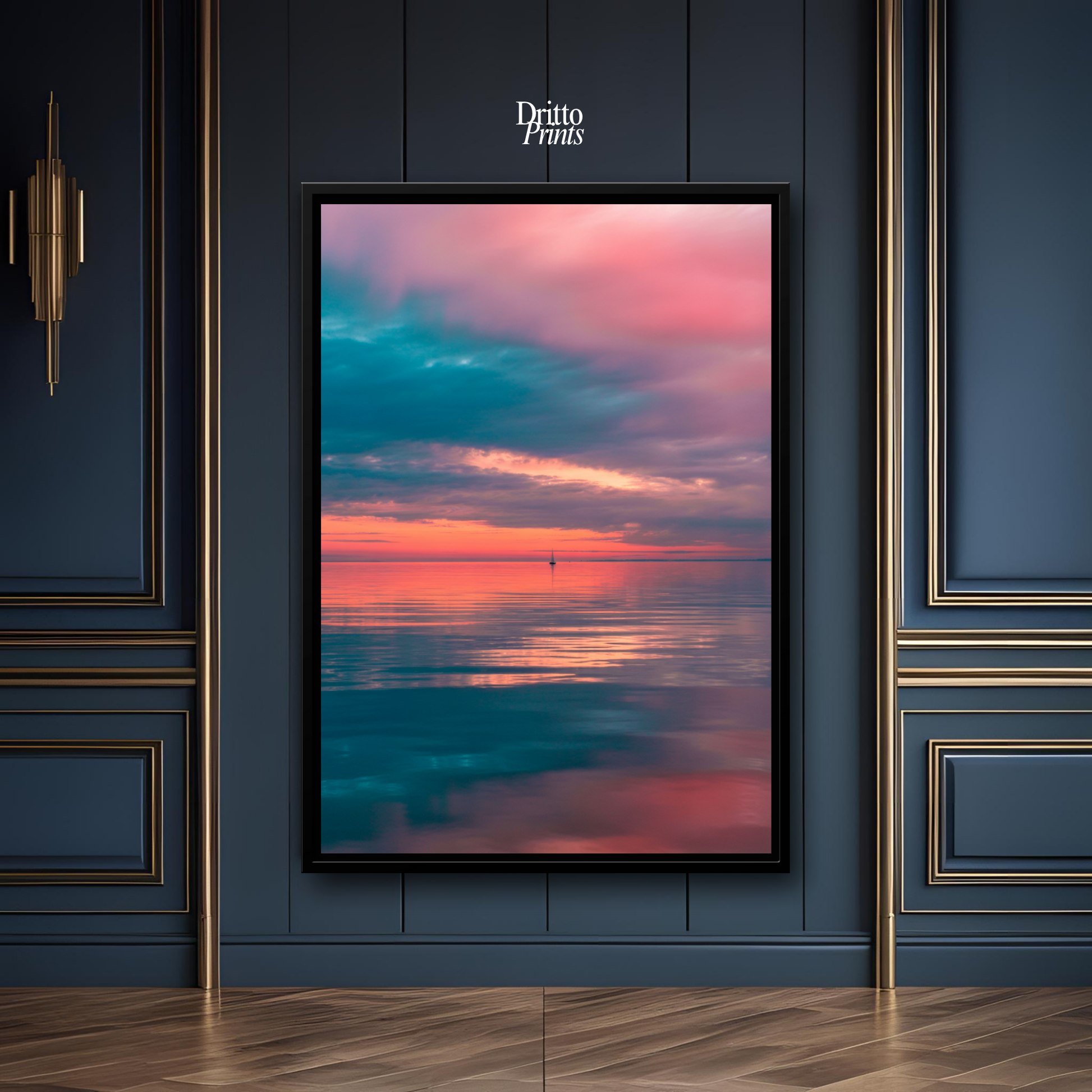 (CF4) Tranquil Neon Dawn - Framed canvas