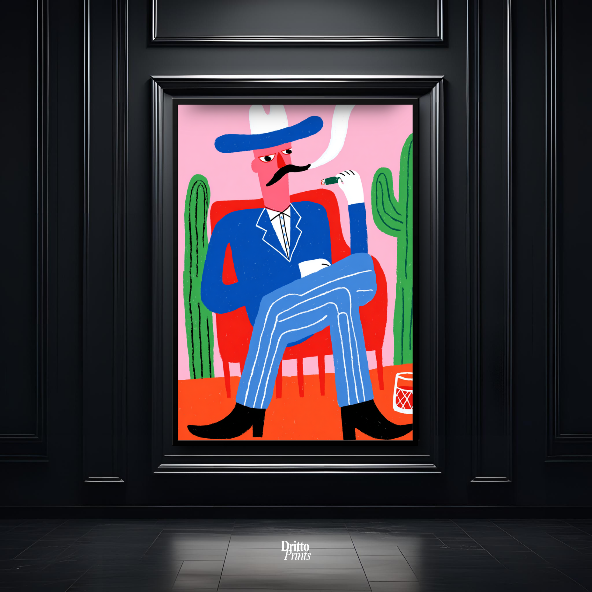 (FD41) Blood in the Glass – Gothic Gunslinger Framed matte paper poster